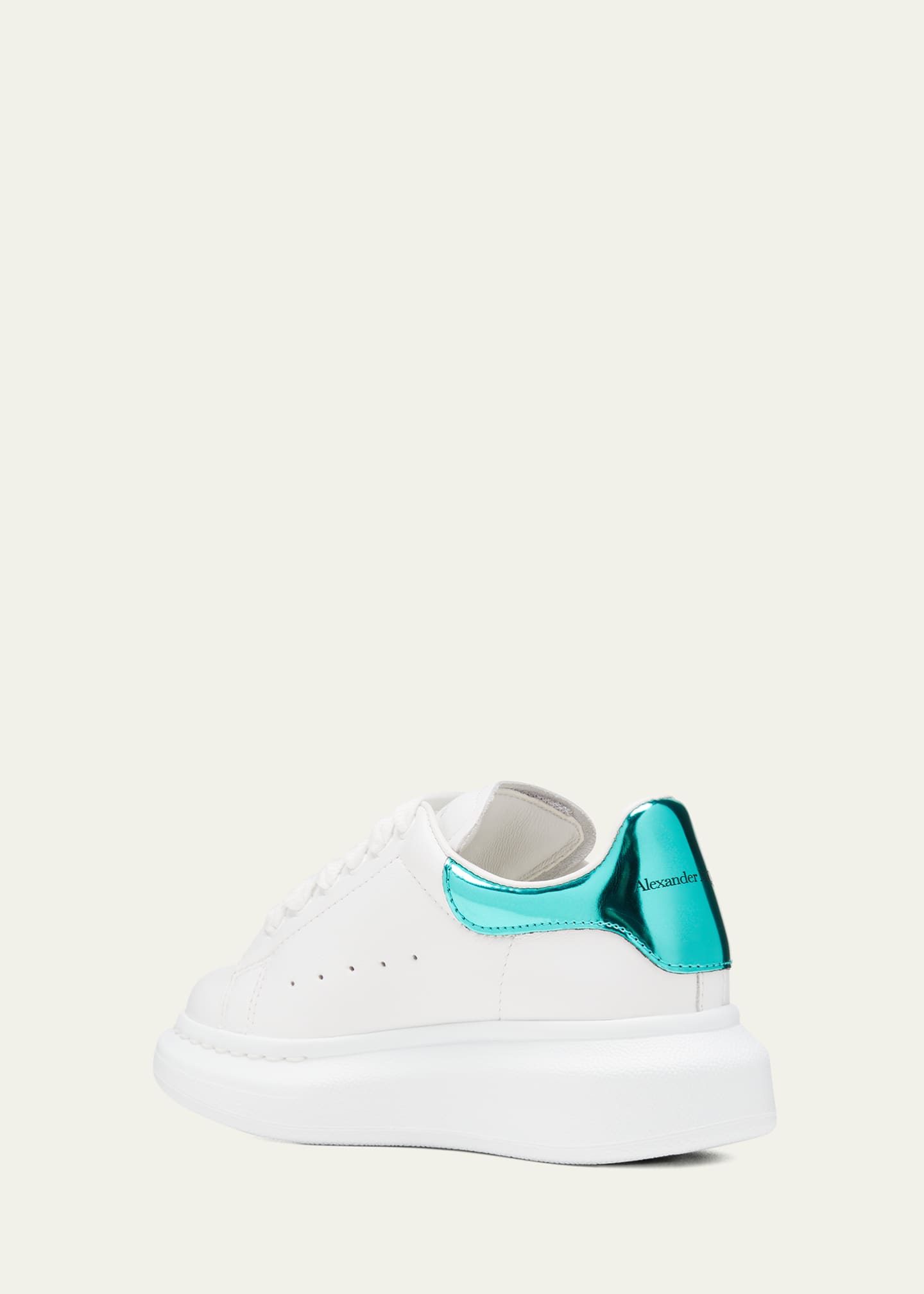 Alexander mcqueen metallic trim leather sneakers sale