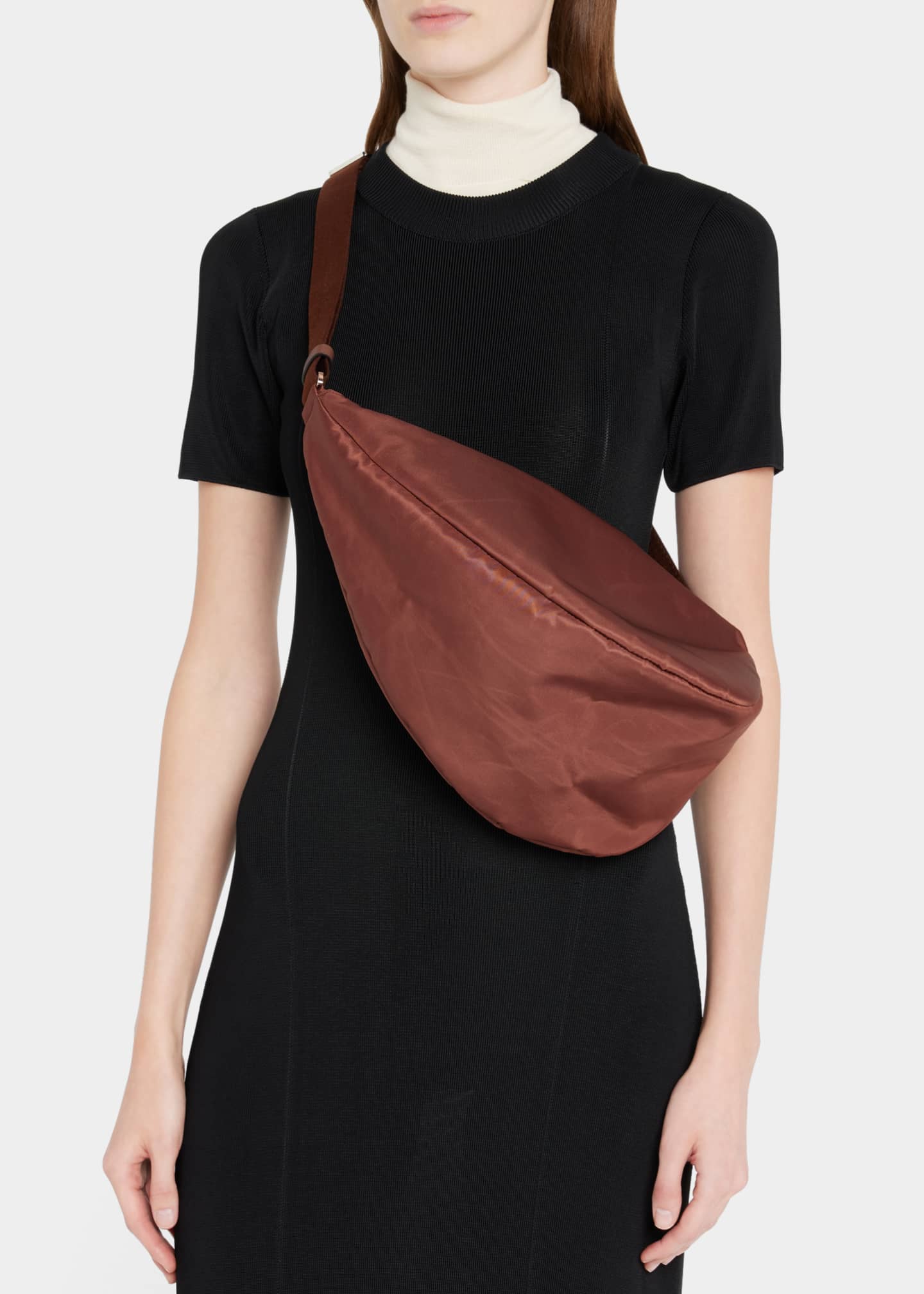 THE ROW Slouchy Banana Shoulder Bag in Nylon Bergdorf Goodman