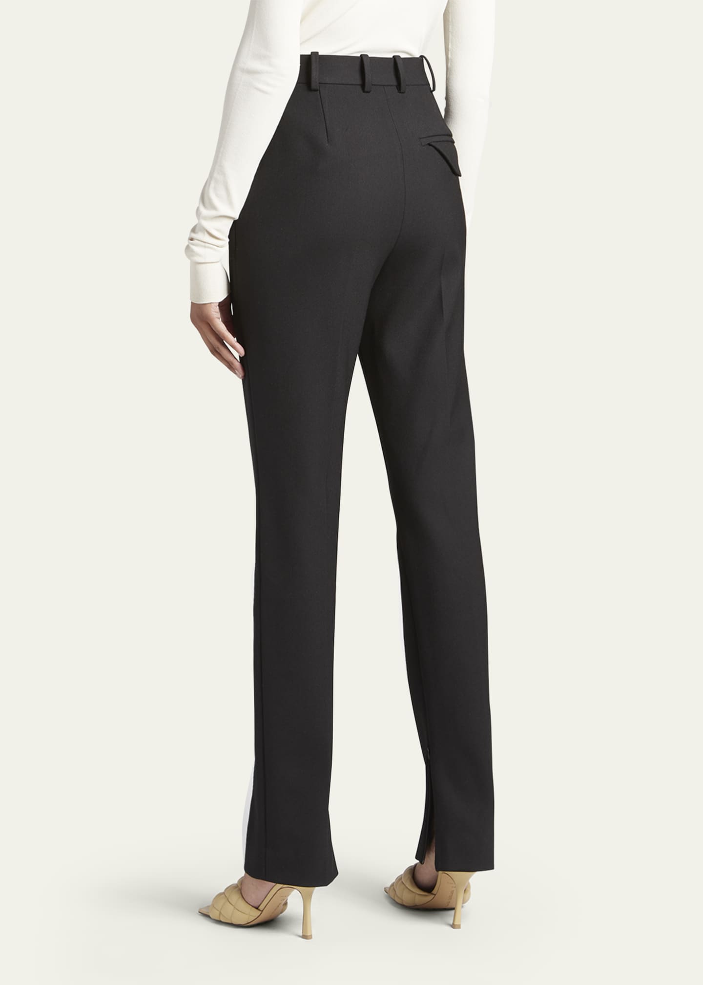 Bottega Veneta Tech Wool Twill Slit-Cuff Trousers