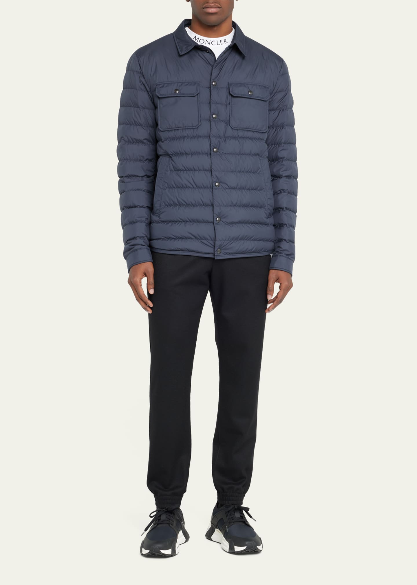 Moncler Men s Sanary Quilted Down Shirt Jacket