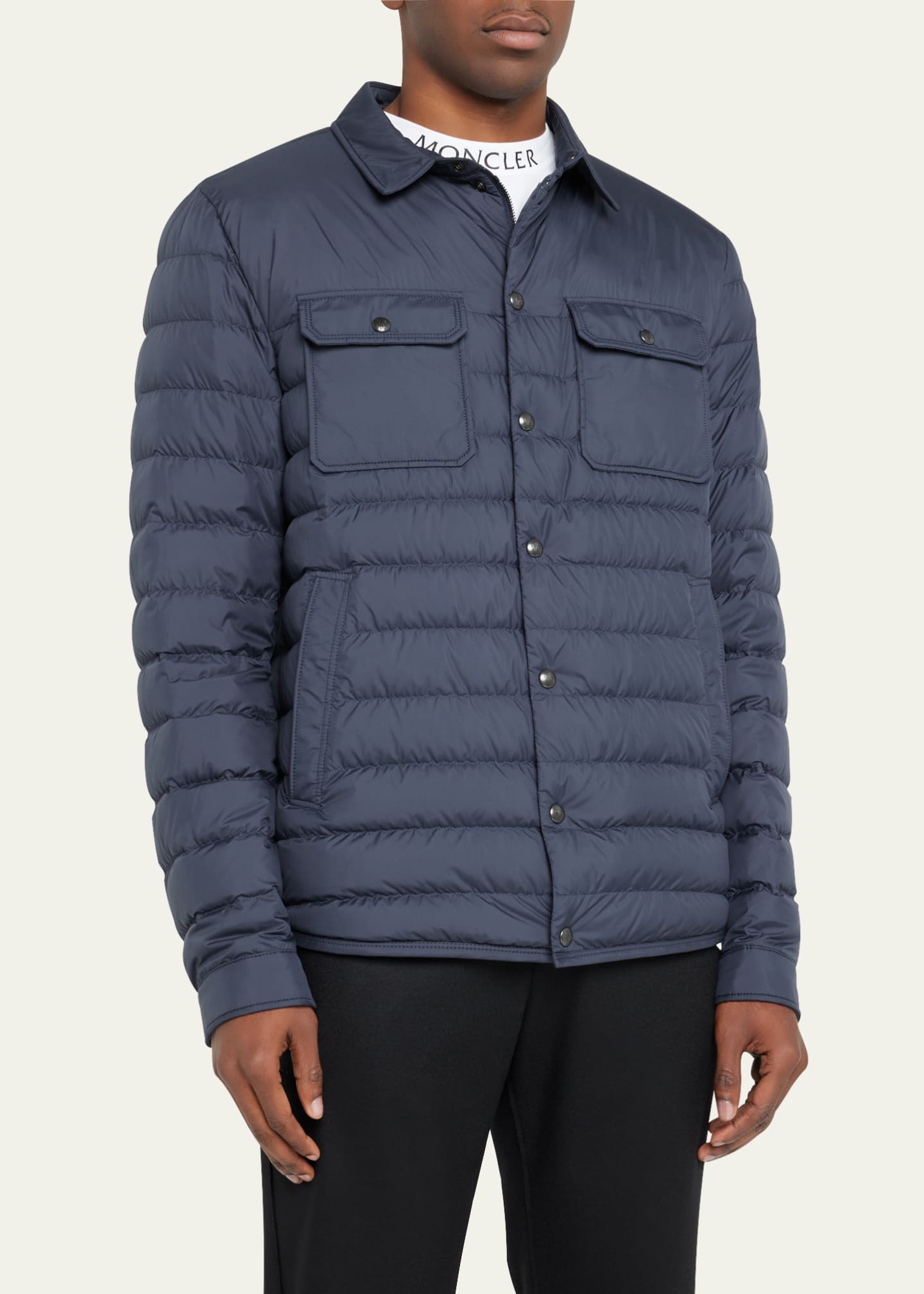 Moncler Men s Sanary Quilted Down Shirt Jacket