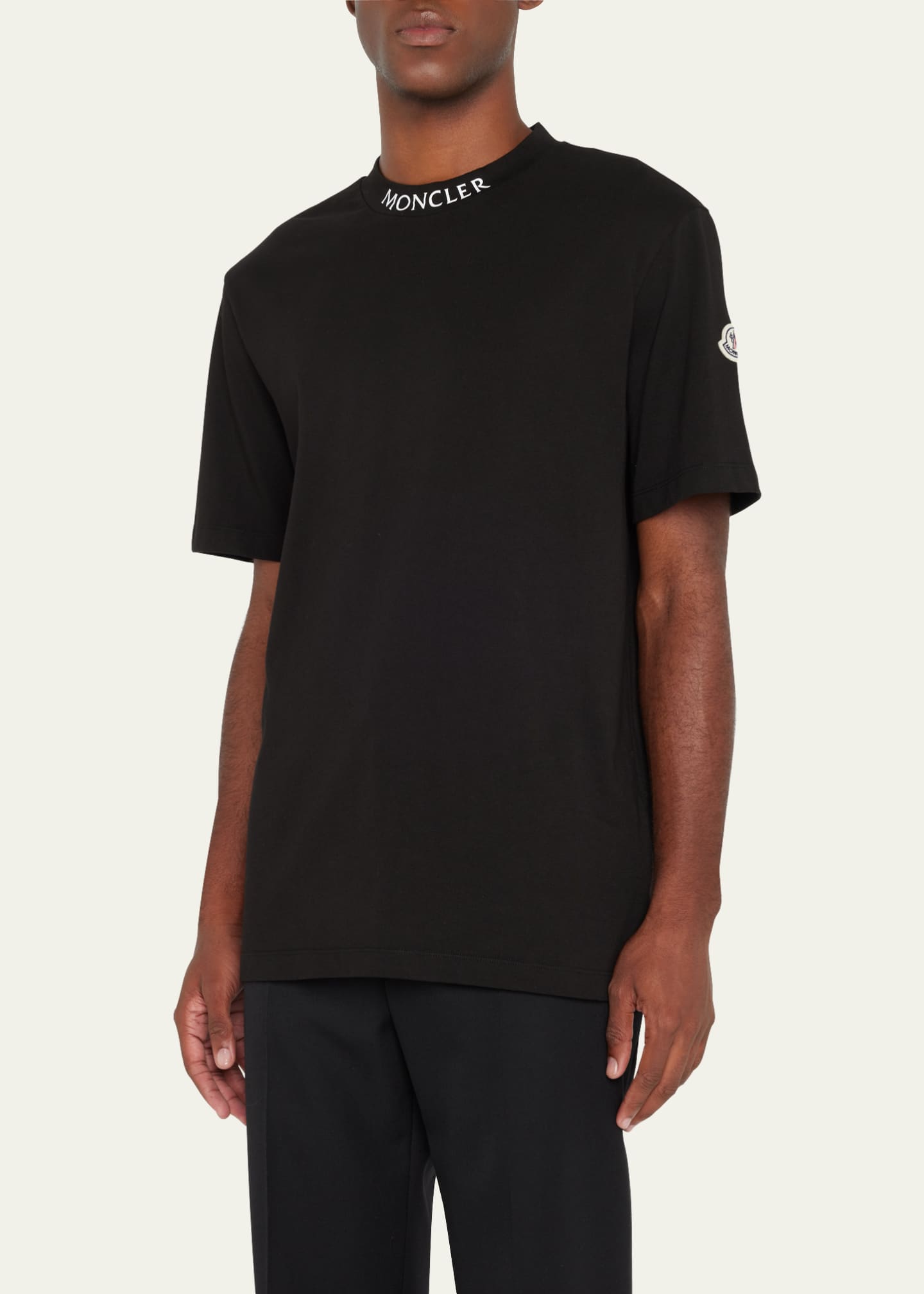 Moncler Men s Logo Neck T Shirt Bergdorf Goodman