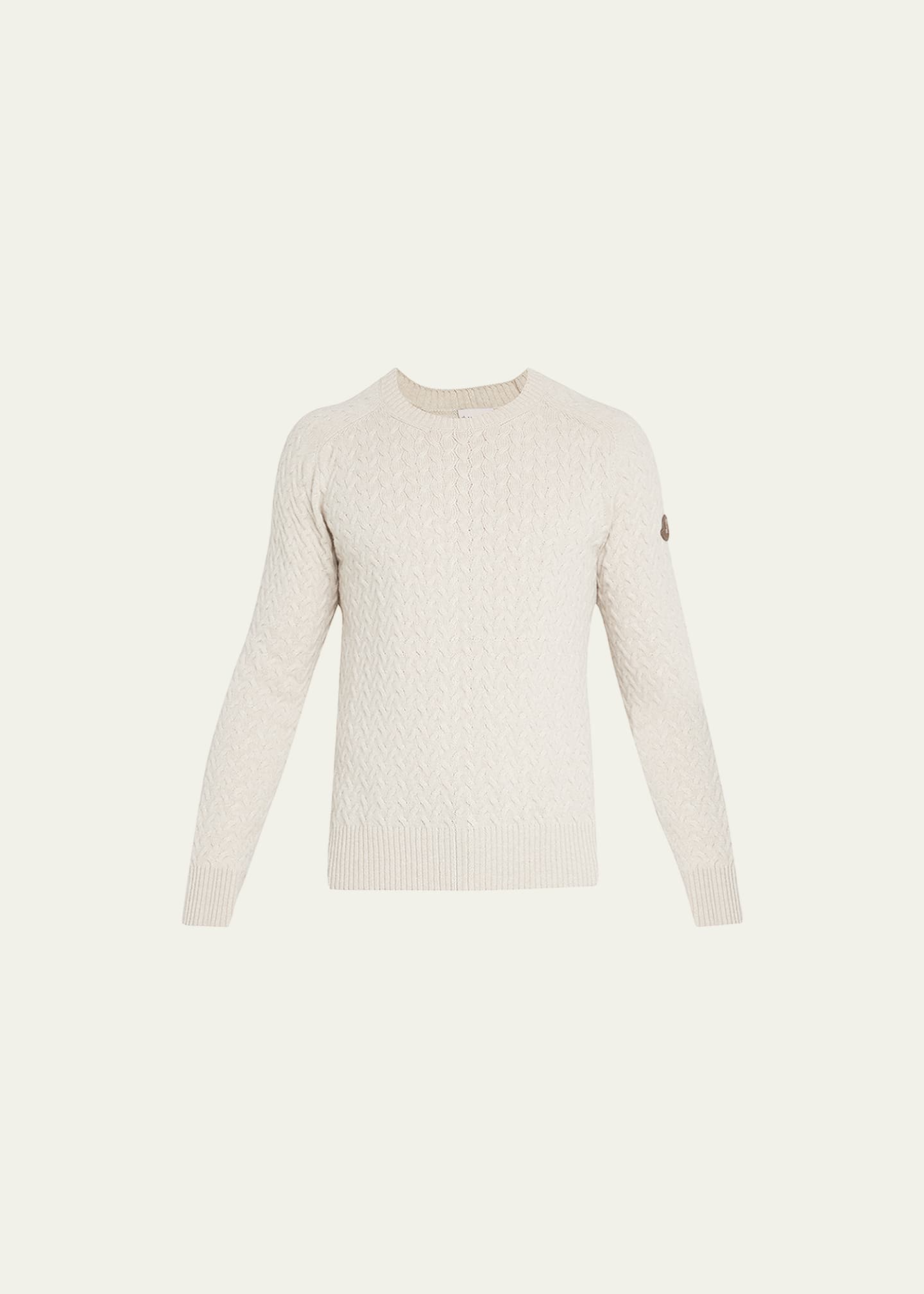 Moncler Men's Cable-Knit Wool Sweater - Bergdorf Goodman