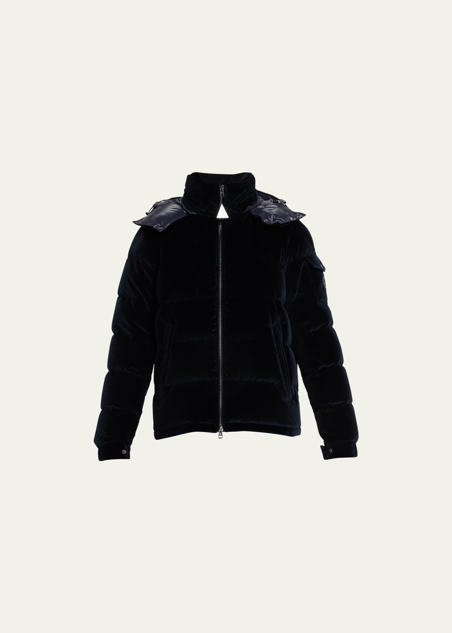 Moncler Men s Armorique Velvet Puffer Jacket Bergdorf Goodman