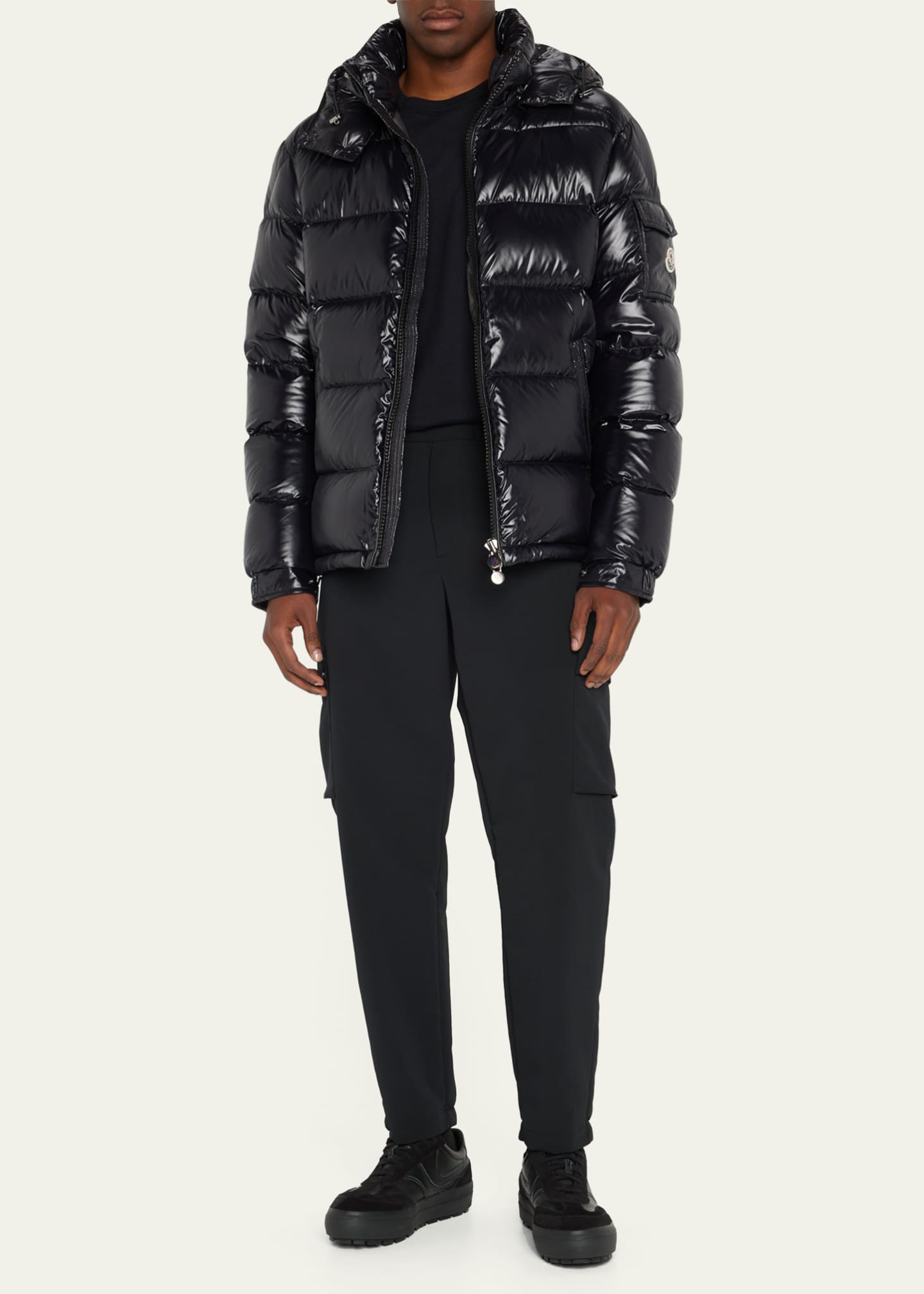 Moncler maya jacket mens black cheap
