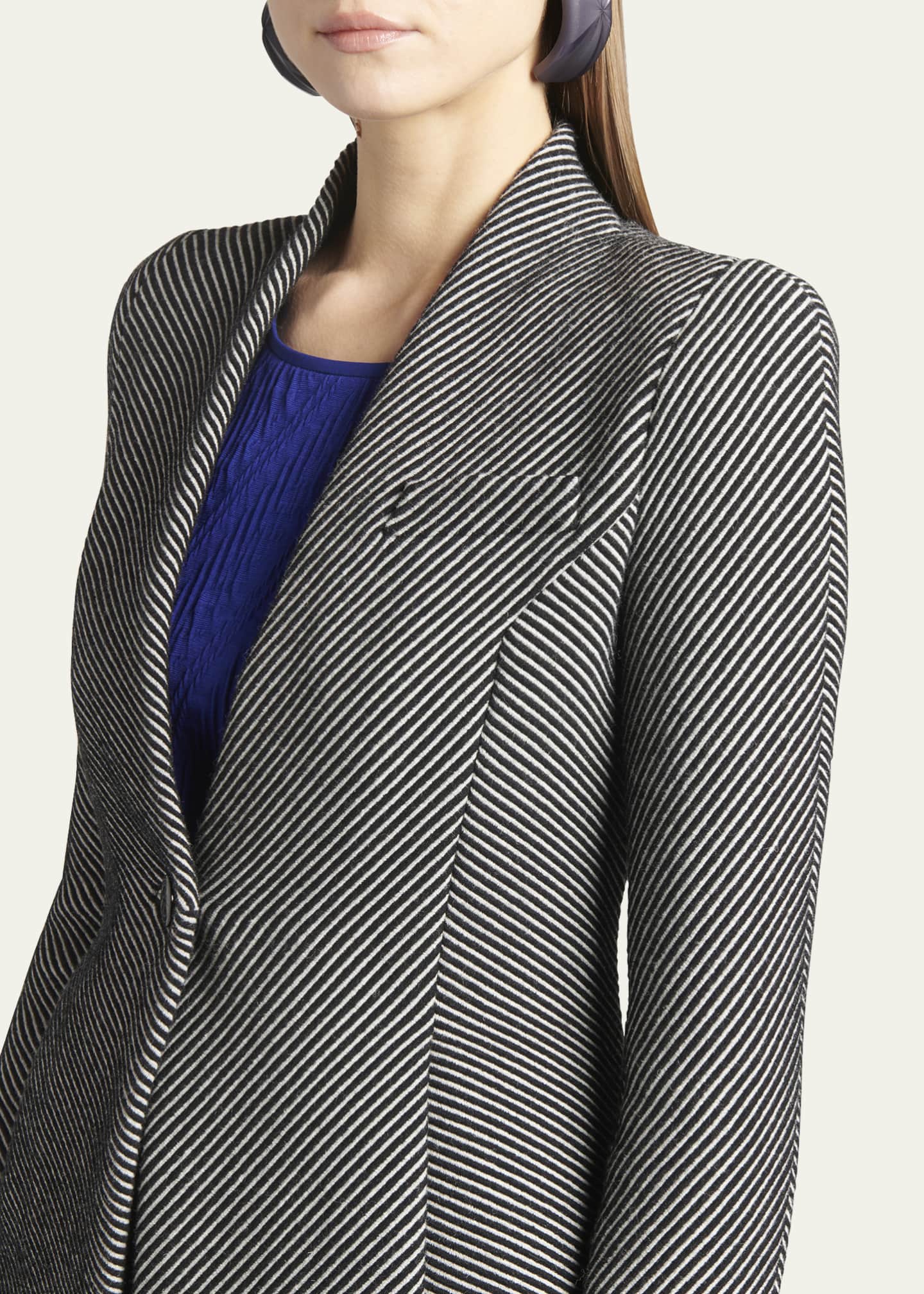 Giorgio Armani Diagonal Stripe Single-Breasted Jersey Jacket Image 5 of 5