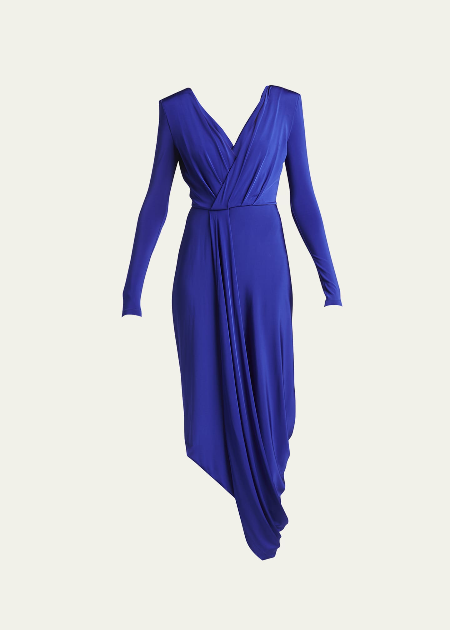 Giorgio Armani V-Neck Draped Jersey Maxi Dress Image 1 of 5