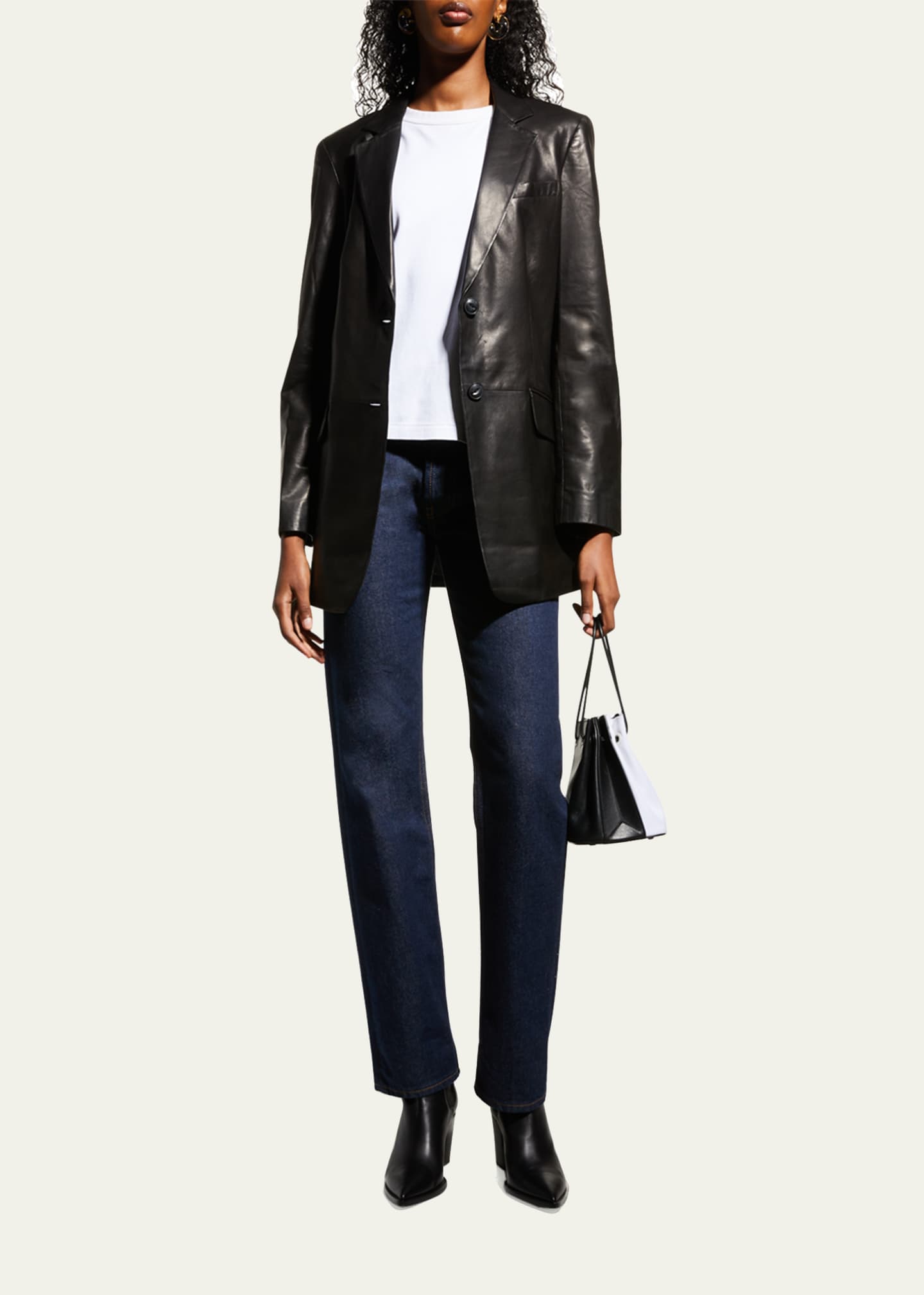 Rag & Bone Charles Lambskin Leather Blazer Image 2 of 5