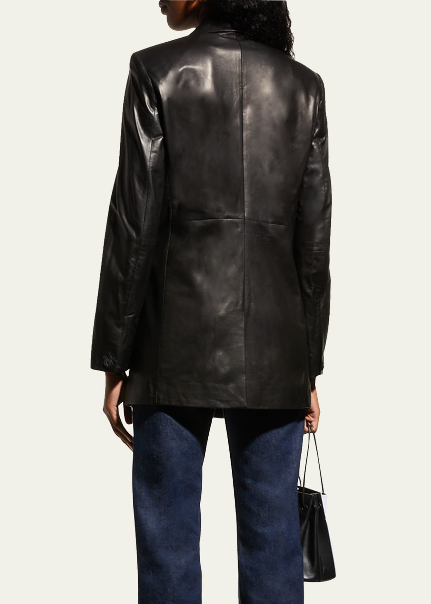 Rag & Bone Charles Lambskin Leather Blazer Image 3 of 5