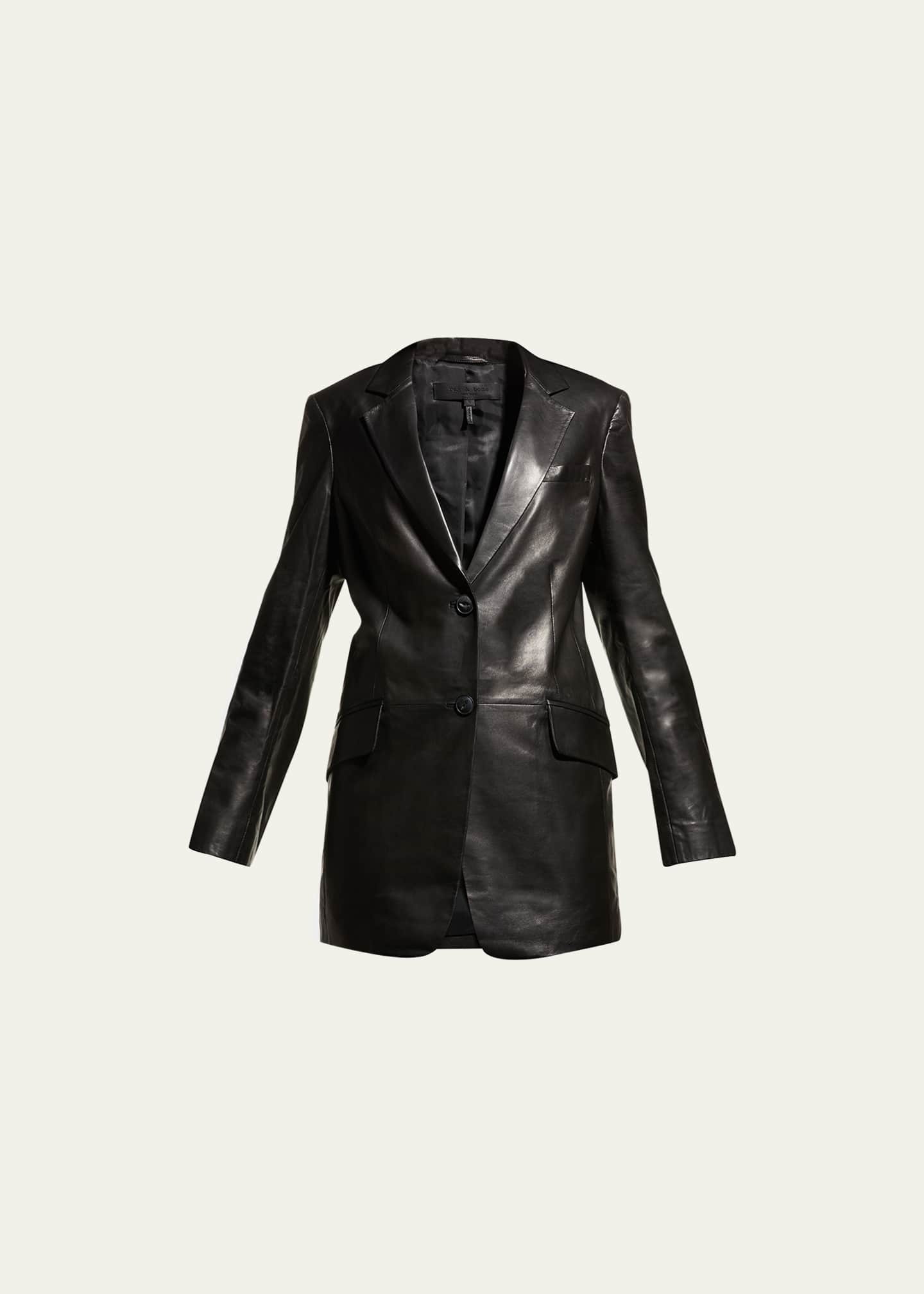 Lambskin leather new arrivals blazer