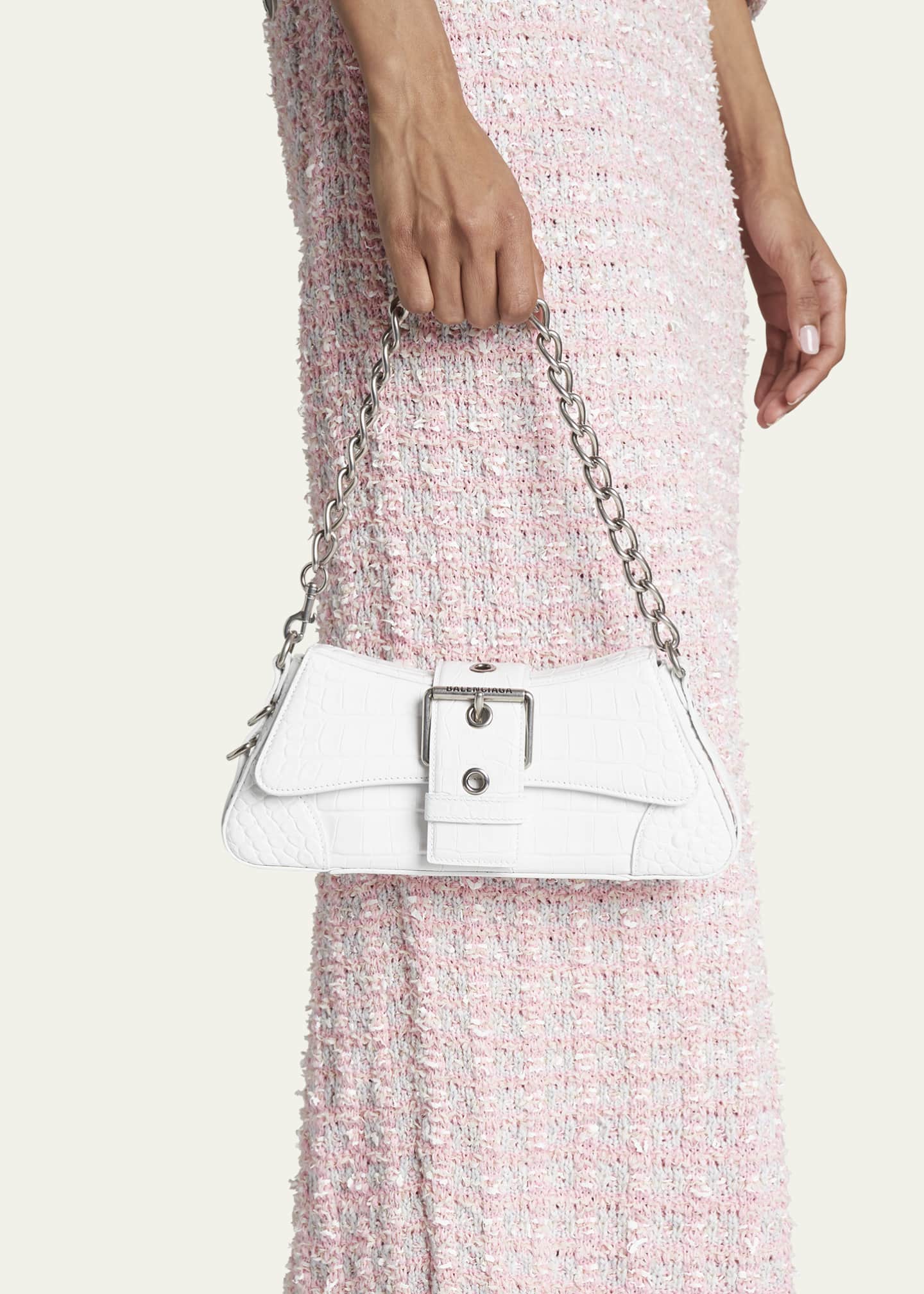 Balenciaga Lindsay Small CrocEmbossed Shoulder Bag Bergdorf Goodman