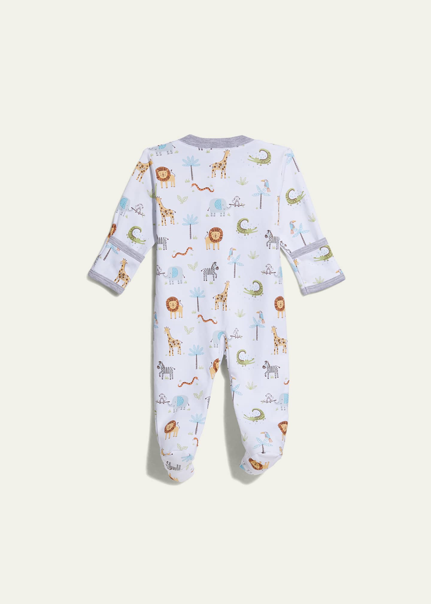 Kissy Kissy Kid's Joyful Jungle Zip Up Footie Pajamas, Size Newborn9M