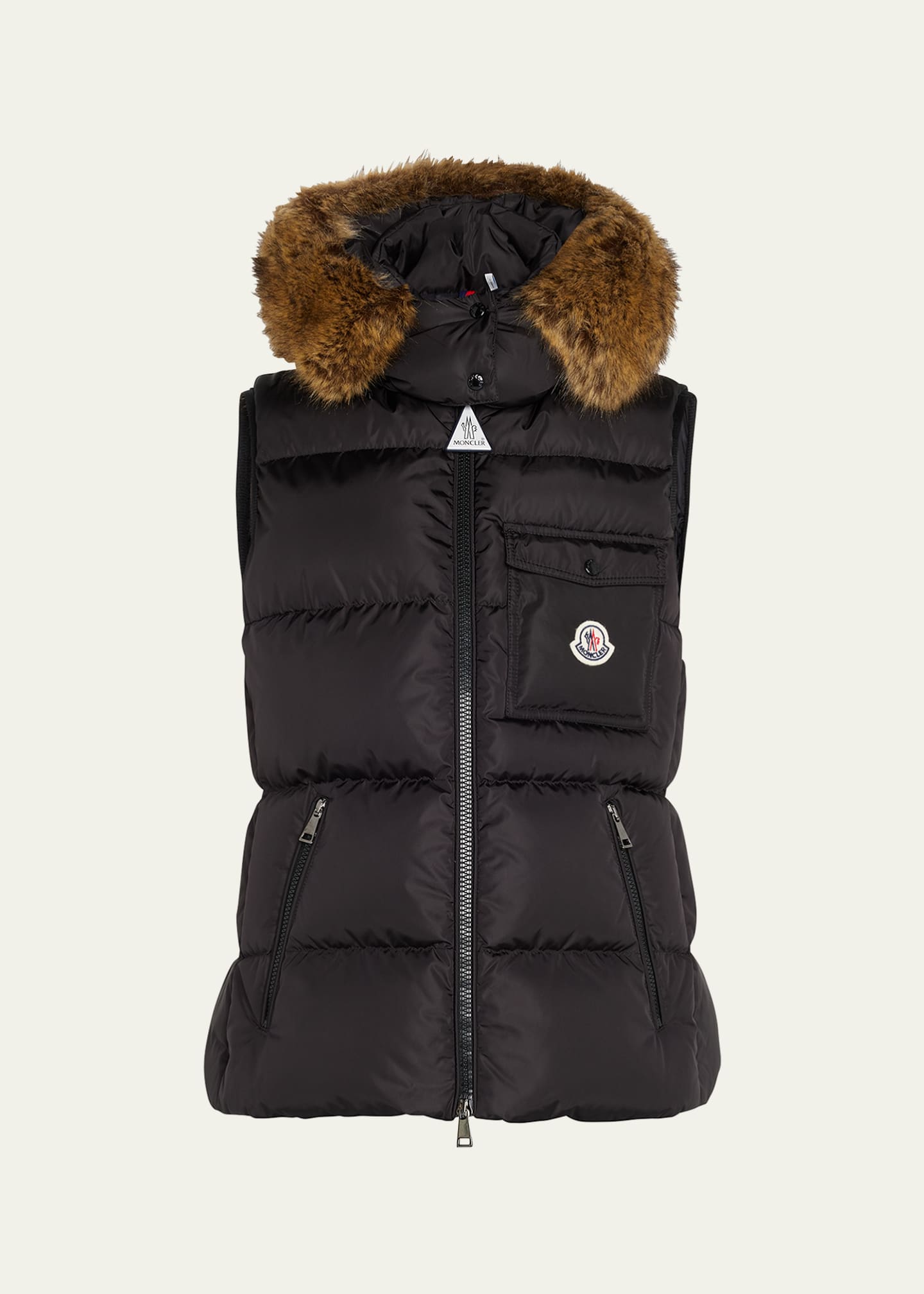 Moncler body warmer womens with fur clearance