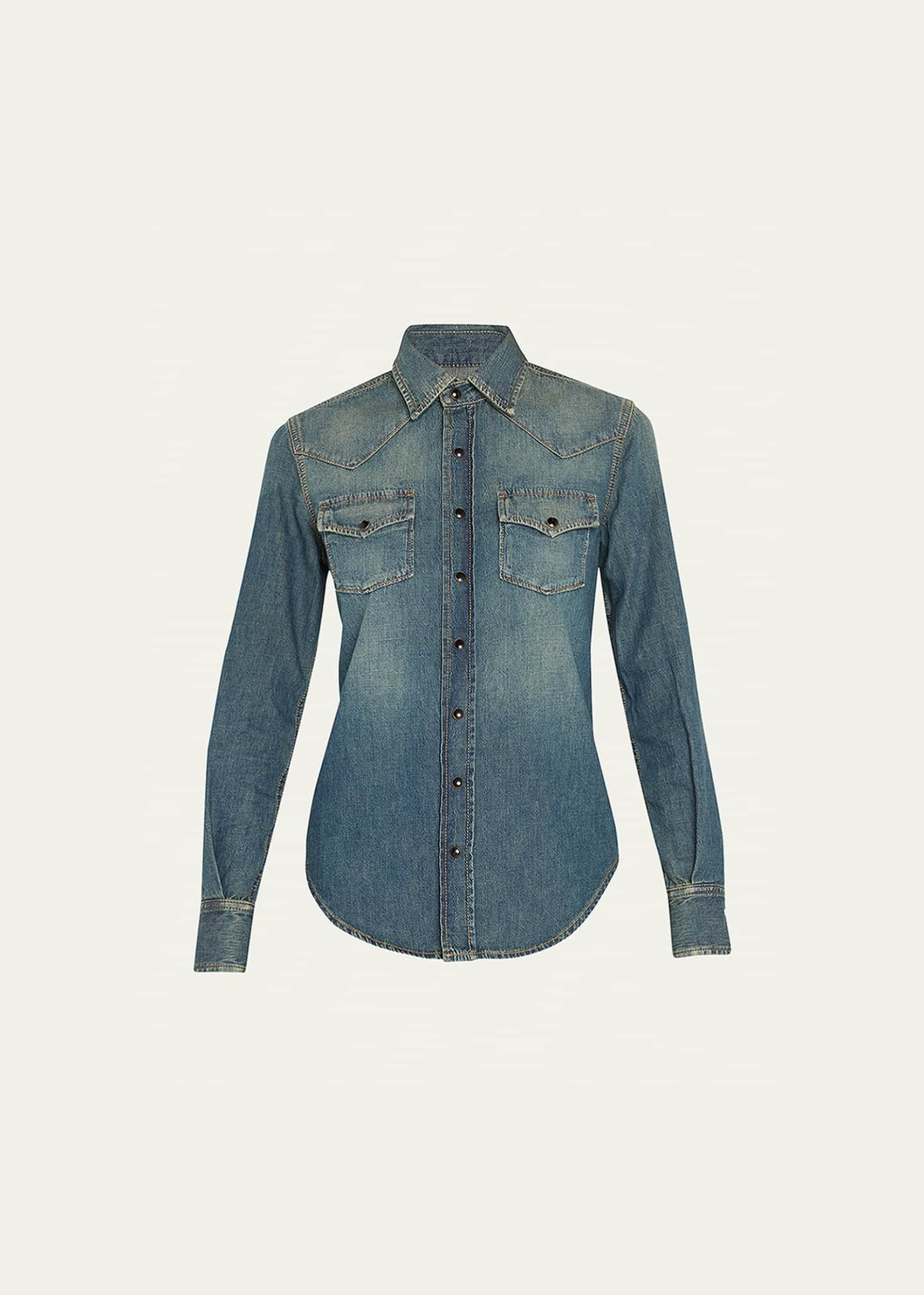Saint laurent outlet western denim shirt