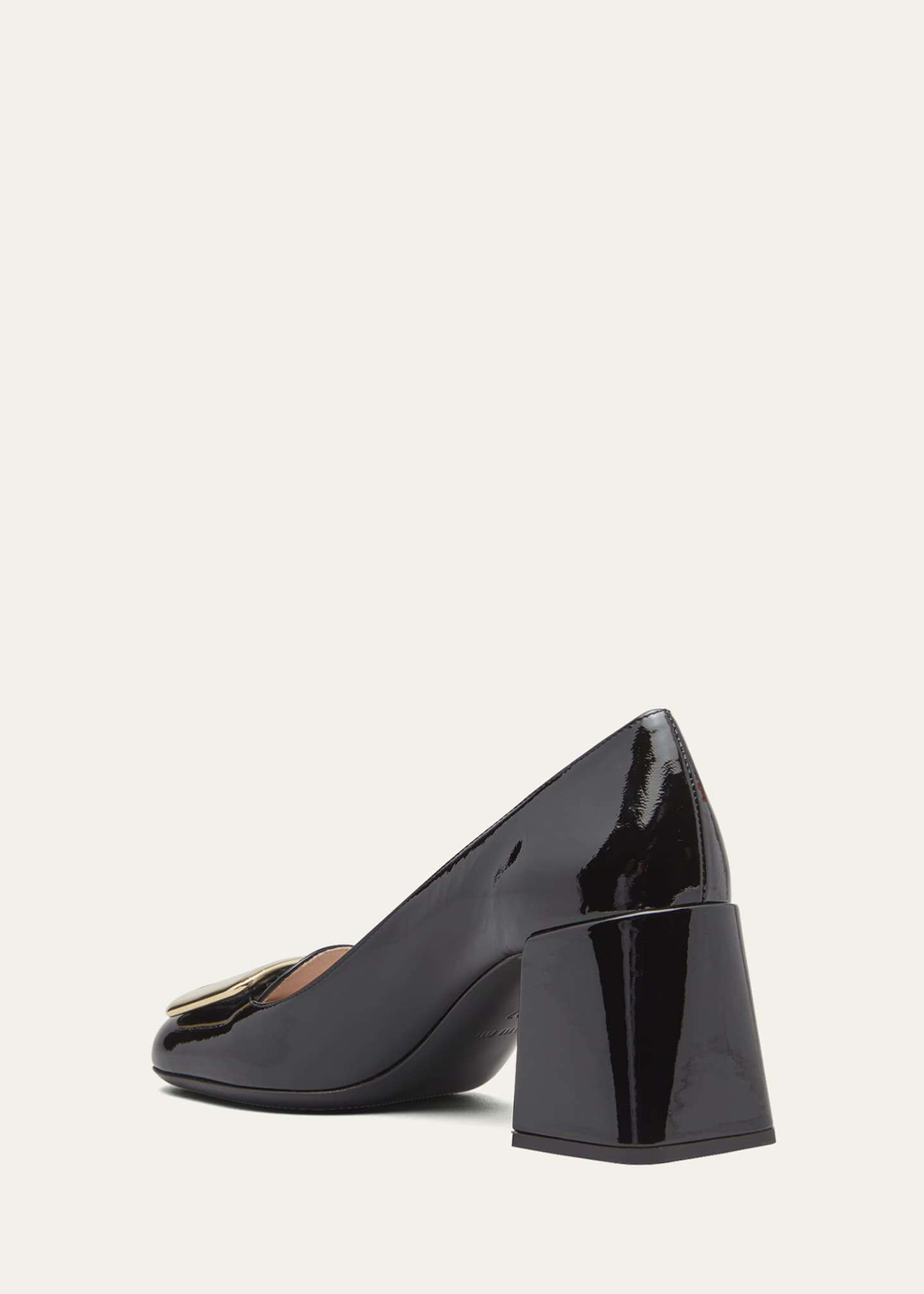 Miu Miu Patent Buckle BlockHeel Pumps Bergdorf Goodman