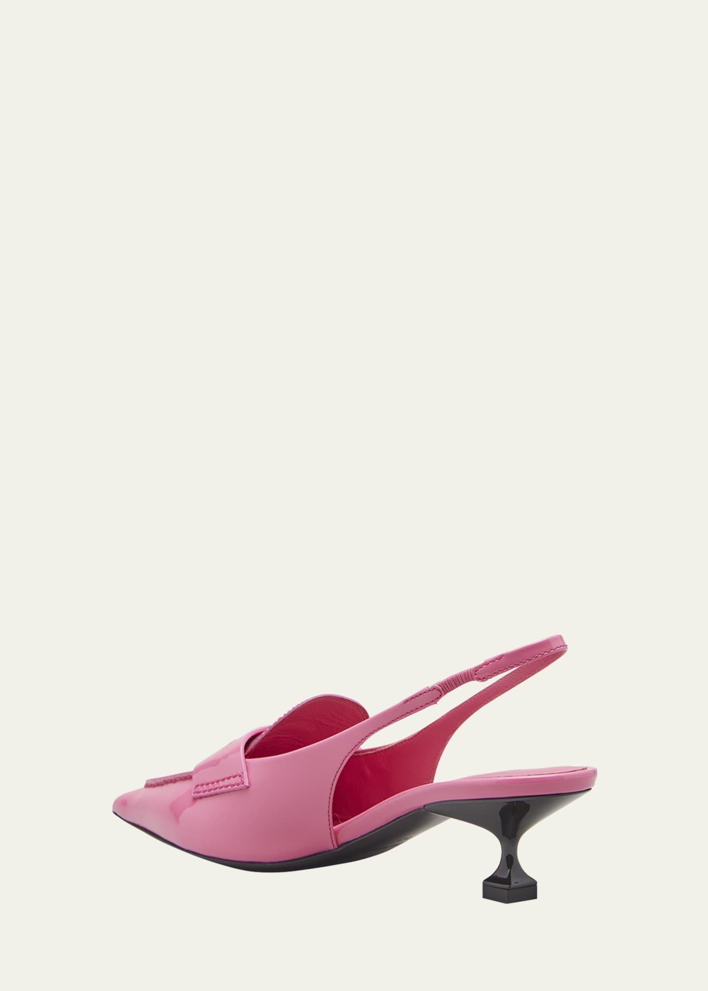 Patent Coin Penny Loafer Slingback Pumps