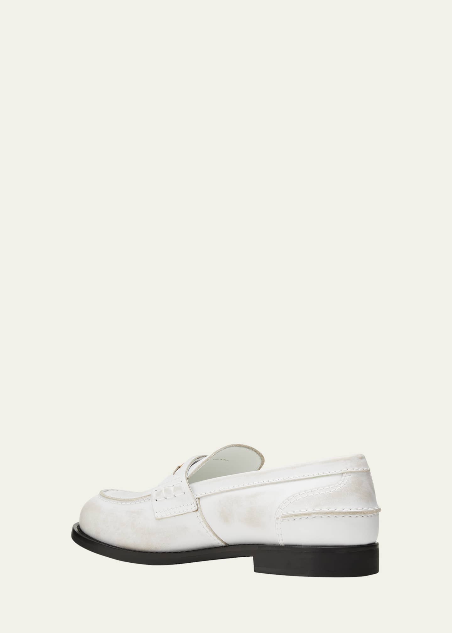 Miu Miu Leather Coin Penny Loafers Image 4 of 5
