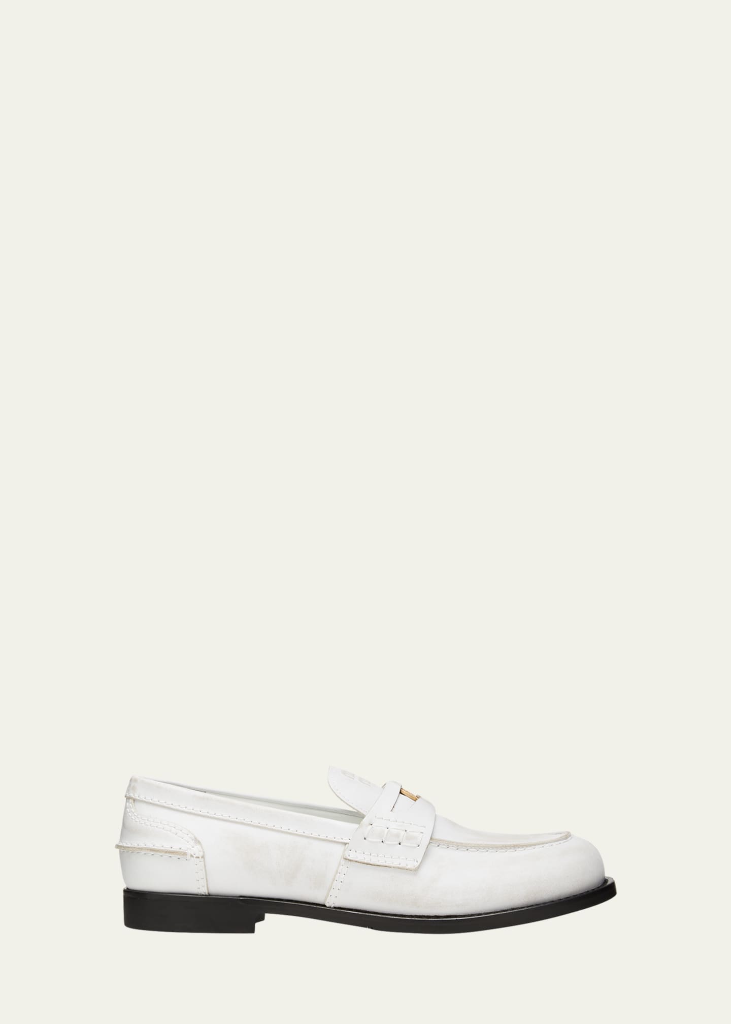 Miu Miu Leather Coin Penny Loafers Image 1 of 5