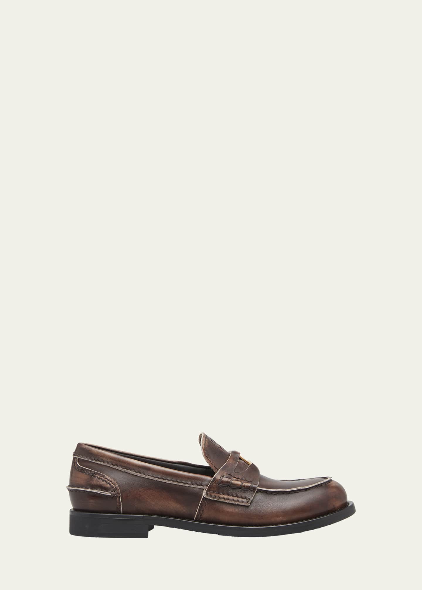 新素材新作 Miu Miu Leather Goodman Bergdorf - Loafers Penny Coin 靴