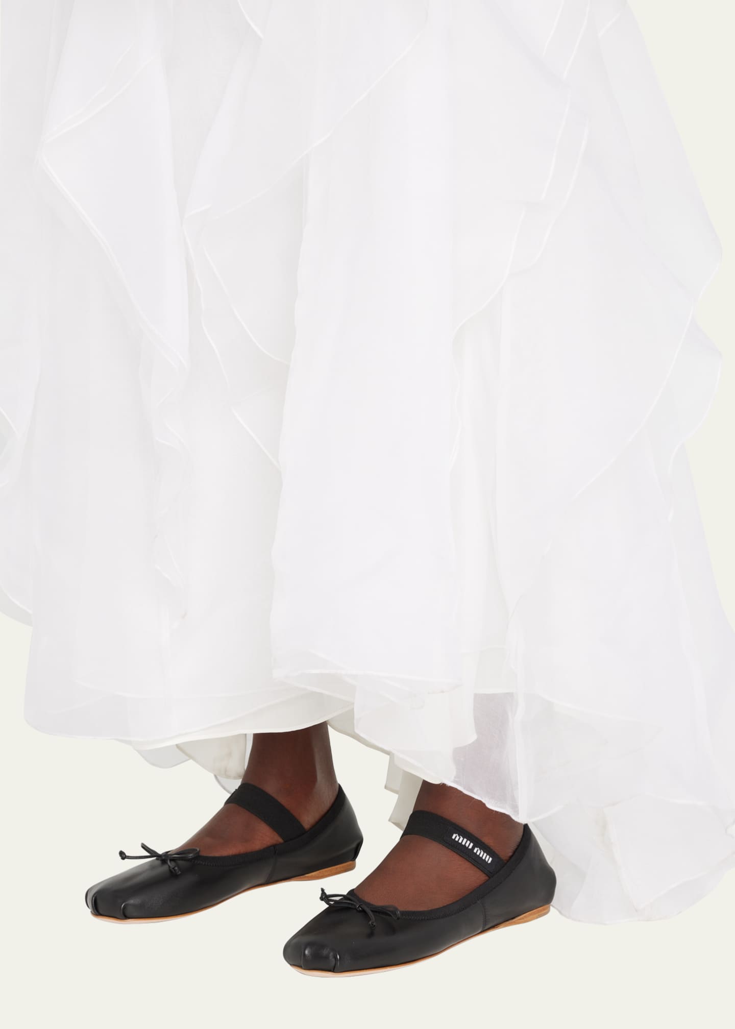 Miu Miu Leather Mary Jane Ballerina Flats Bergdorf Goodman