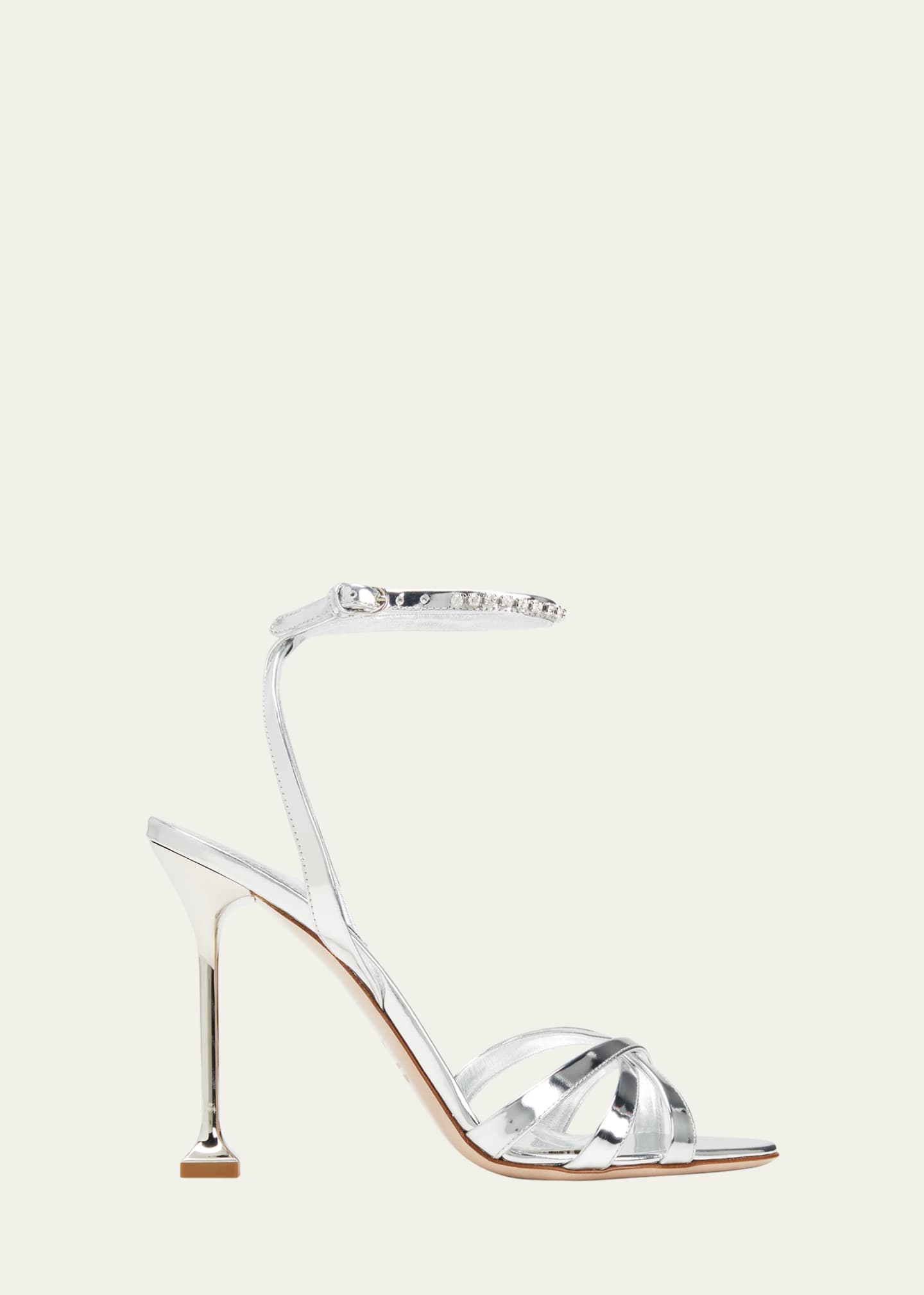Silver caged heels top
