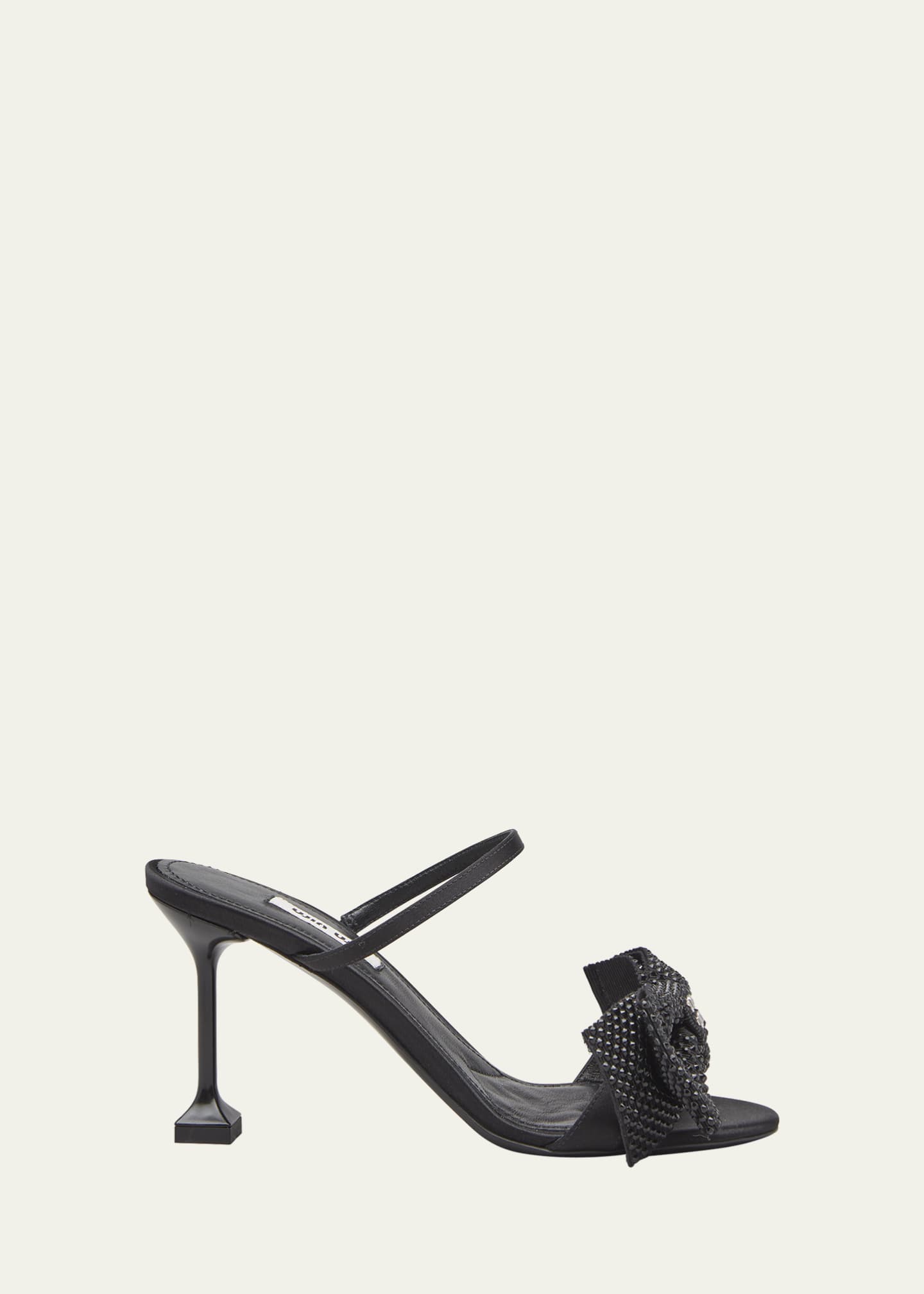 Miu Miu Shimmery Bow Mule Sandals - Bergdorf Goodman
