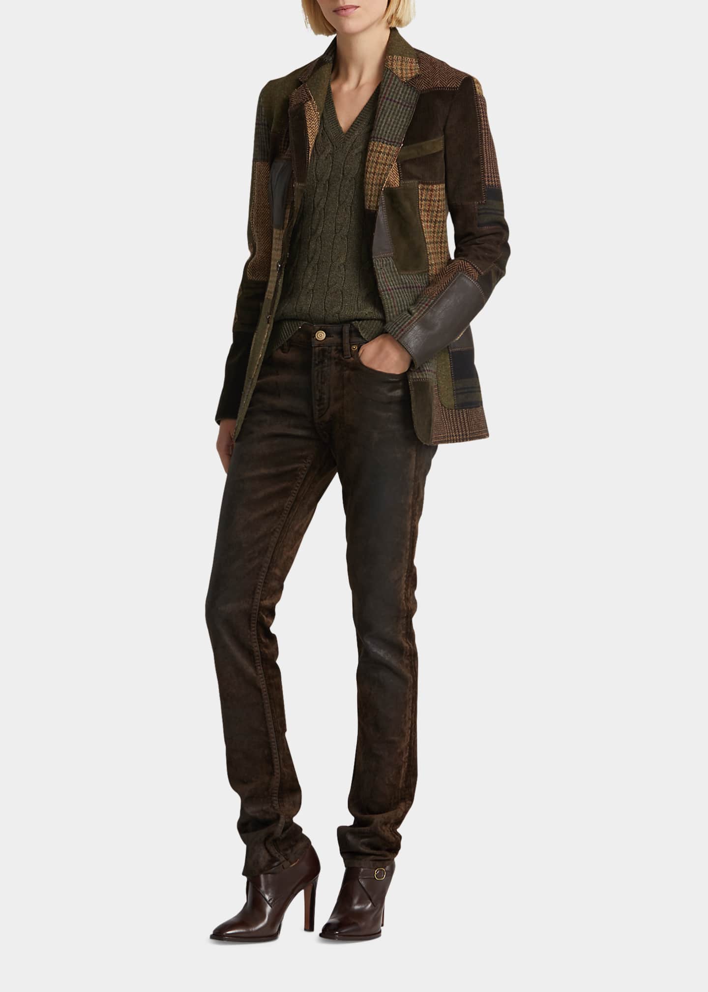 ralph lauren patchwork blazer