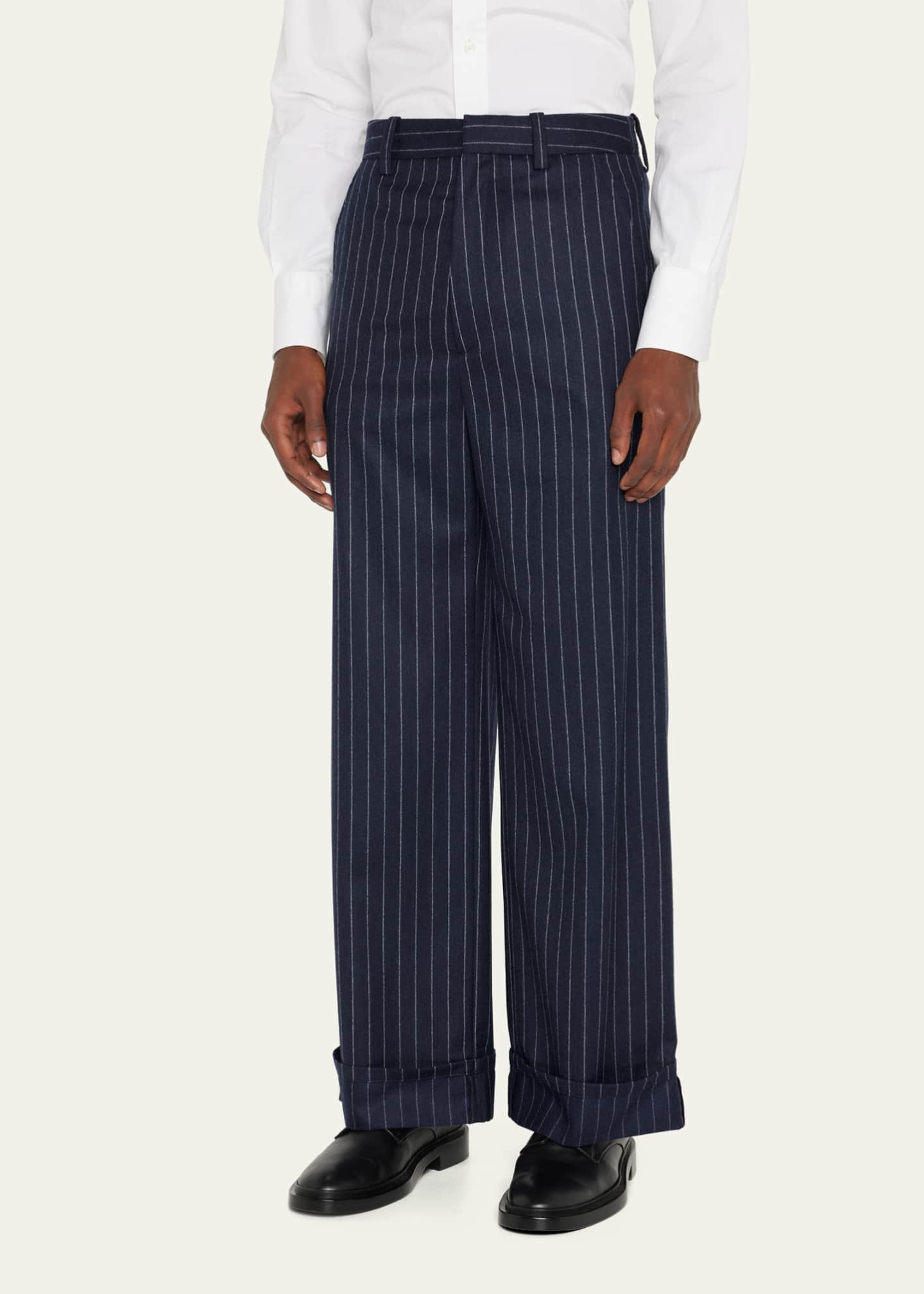 Kenzo Men's Pinstripe Wool Trousers - Bergdorf Goodman