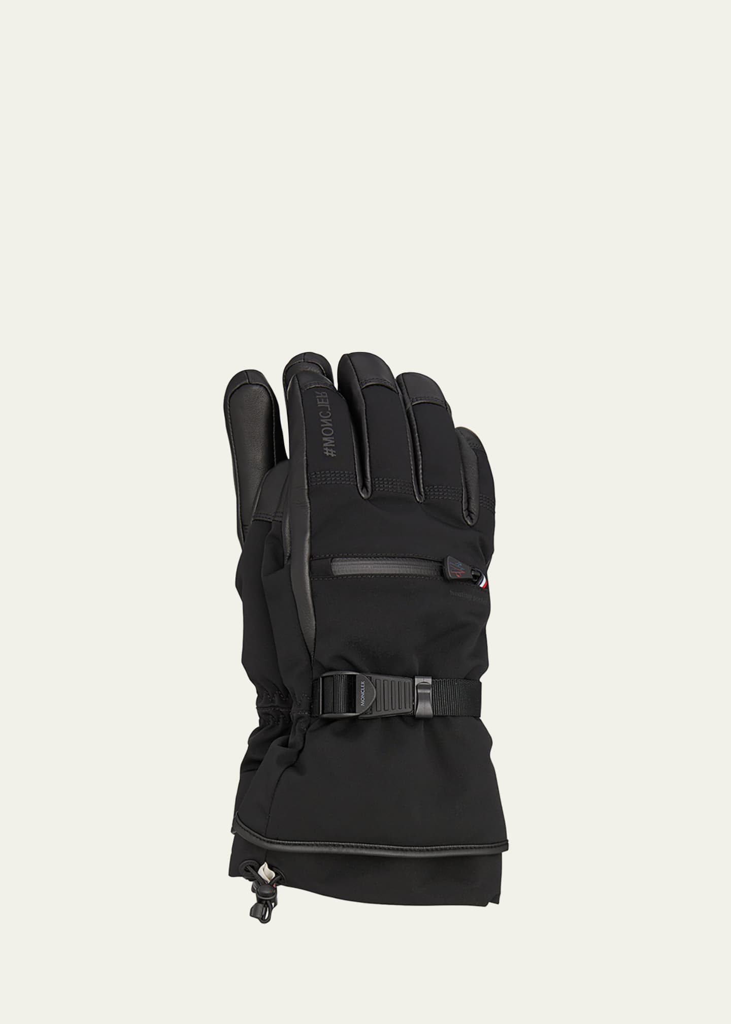 Moncler Grenoble Men's Padded Nylon/Leather Gloves Bergdorf Goodman