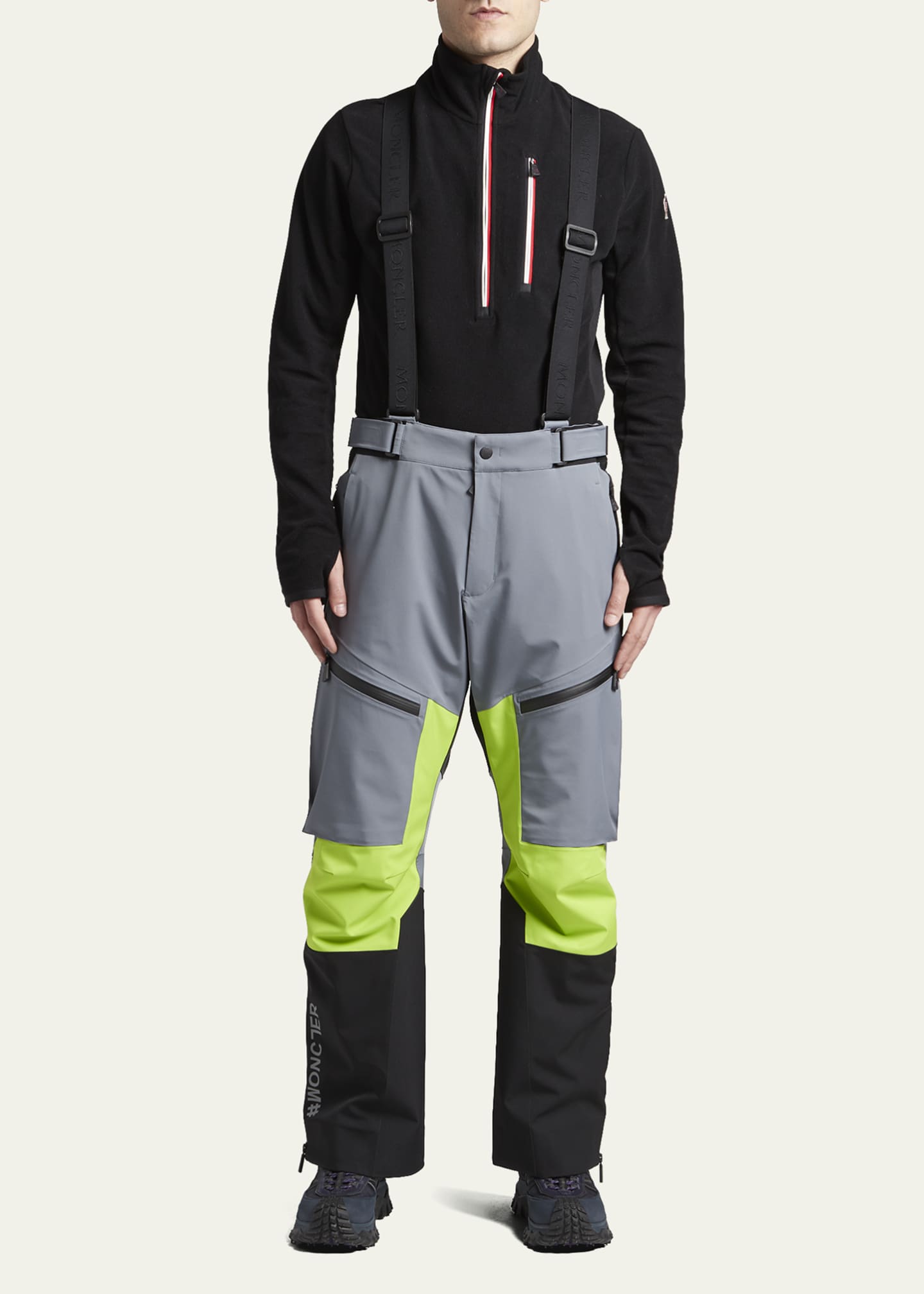 Moncler Grenoble Men's Colorblock Ski Pants w/ Suspenders Bergdorf