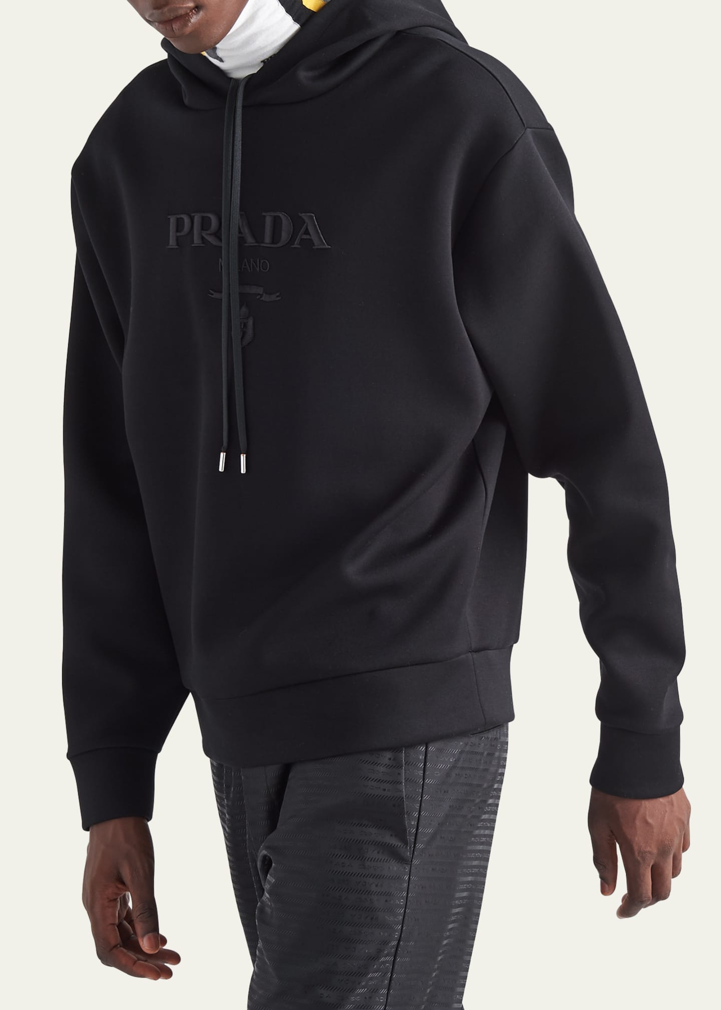 Prada Men's Embroidered Tech Fleece Sweatshirt - Bergdorf Goodman