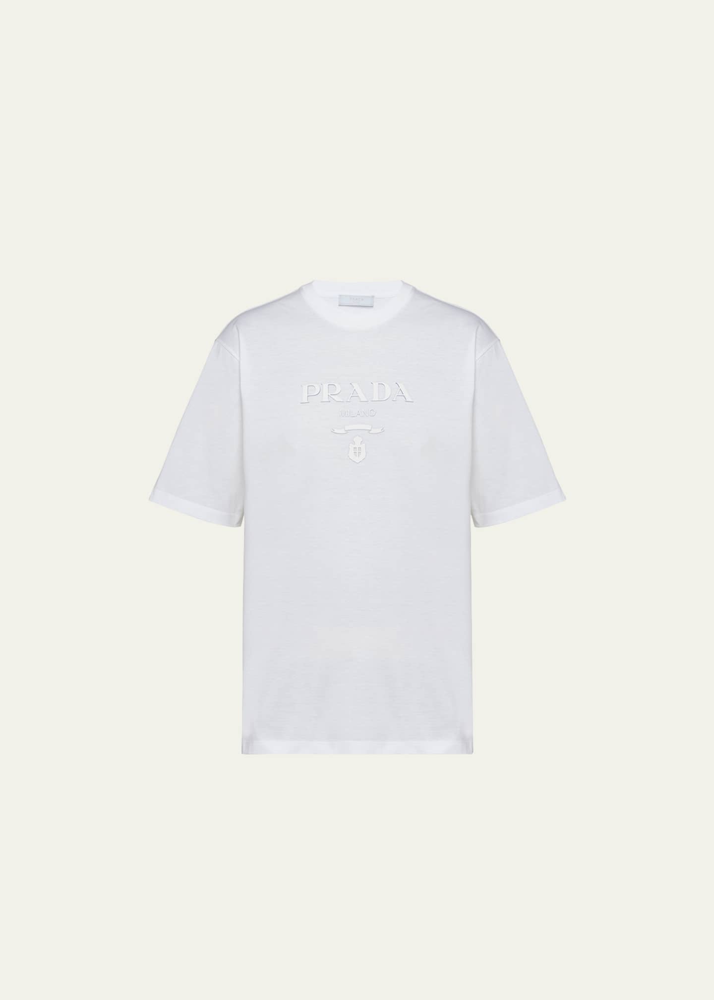 Prada Men s Silicone Logo Boxy T Shirt