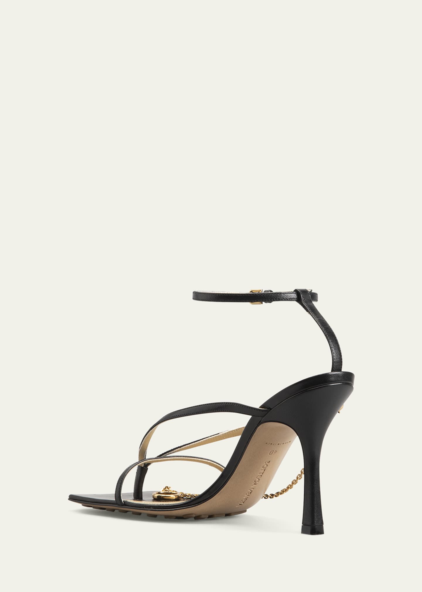 Bottega Veneta Lambskin Toe-Chain Stiletto Sandals - Bergdorf Goodman