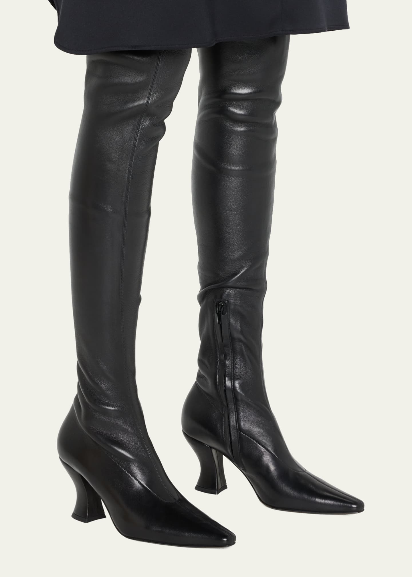 Bottega Almond OverTheKnee Lambskin Stretch Boots Bergdorf