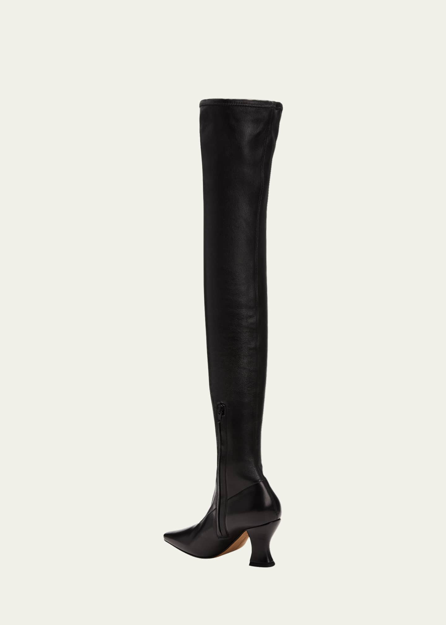 Bottega Veneta Almond Over-The-Knee Lambskin Stretch Boots - Bergdorf ...