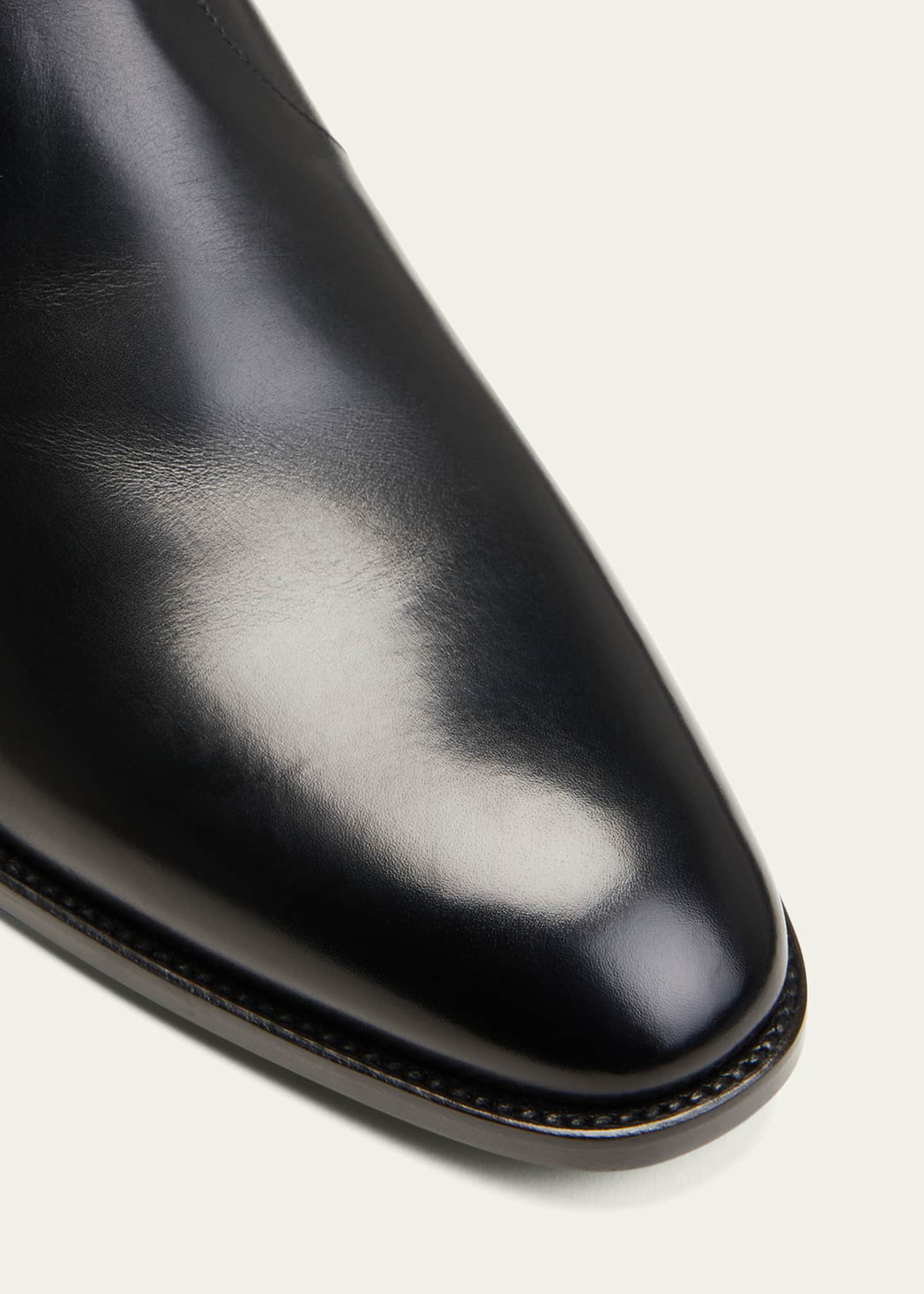 Saint Laurent Men s Wyatt 40 Leather Zip Ankle Boots Bergdorf