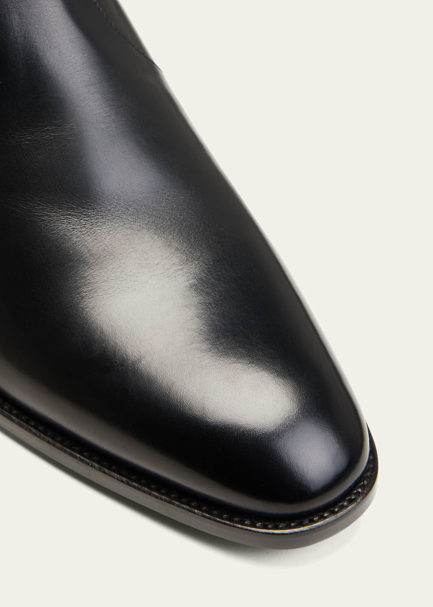 SAINT LAURENT - Wyatt Patent-Leather Chelsea Boots - Black Saint