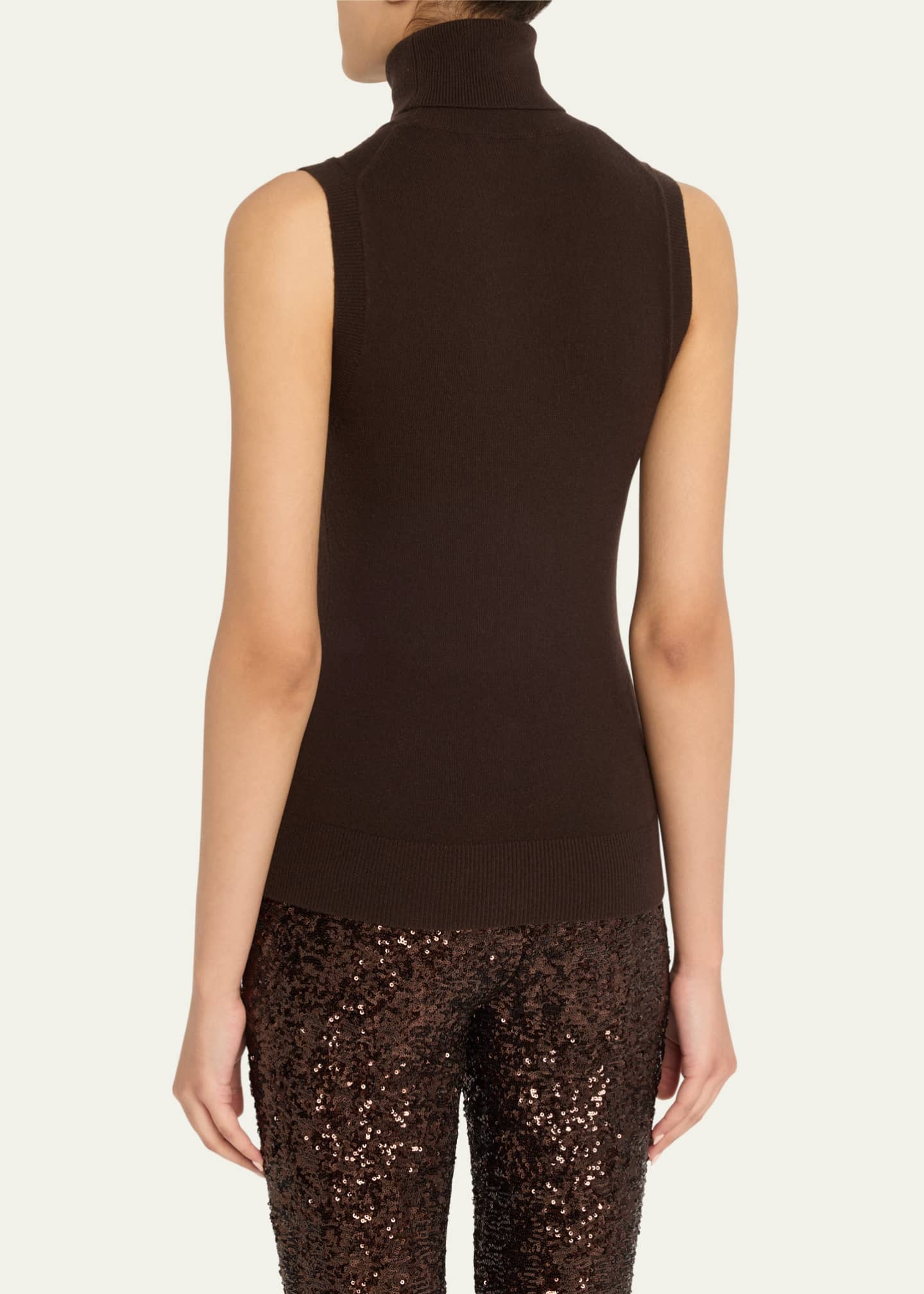 Michael Kors Collection Sleeveless Cashmere Turtleneck Image 3 of 5
