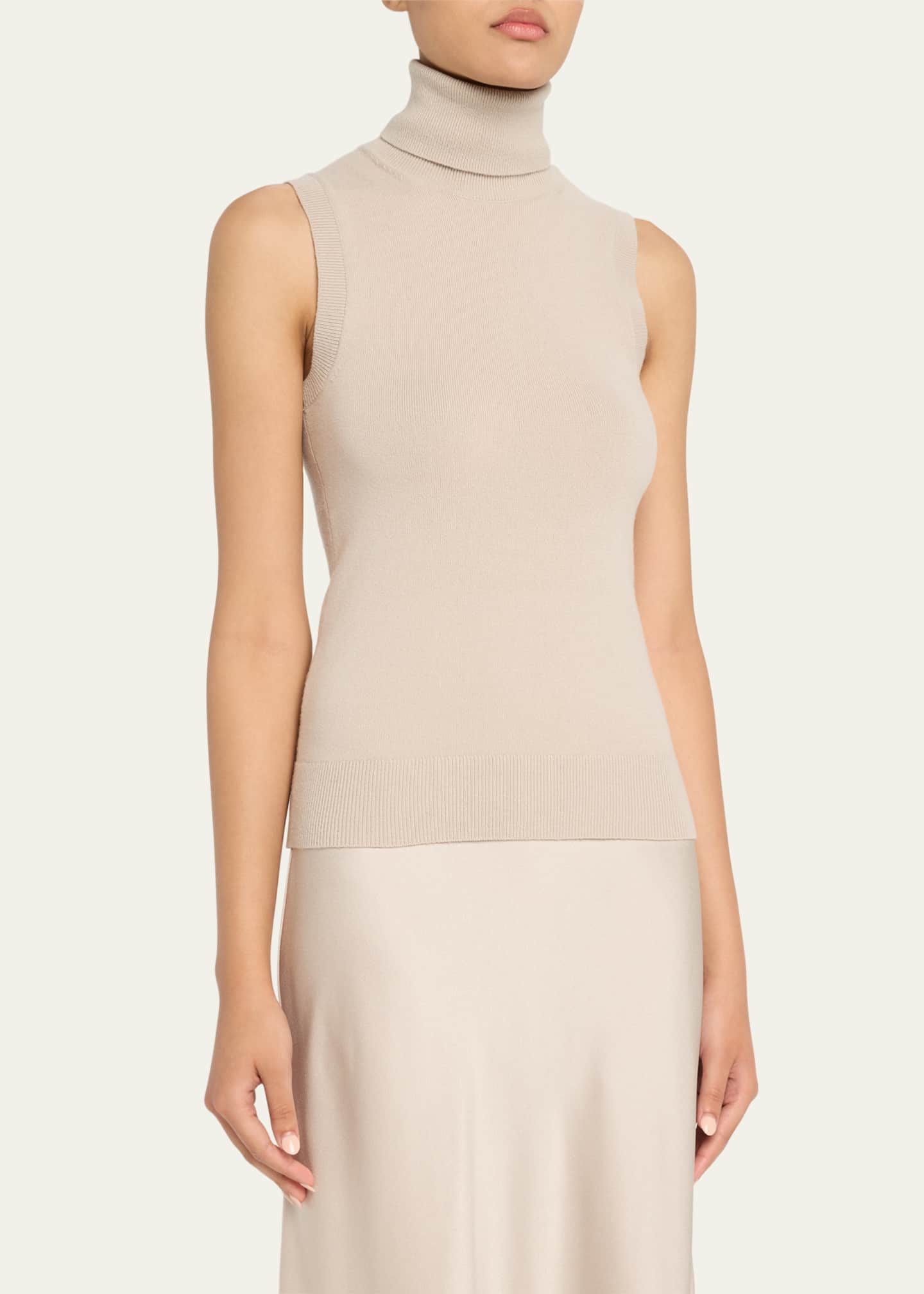 Michael Kors Collection Sleeveless Cashmere Turtleneck Image 4 of 5