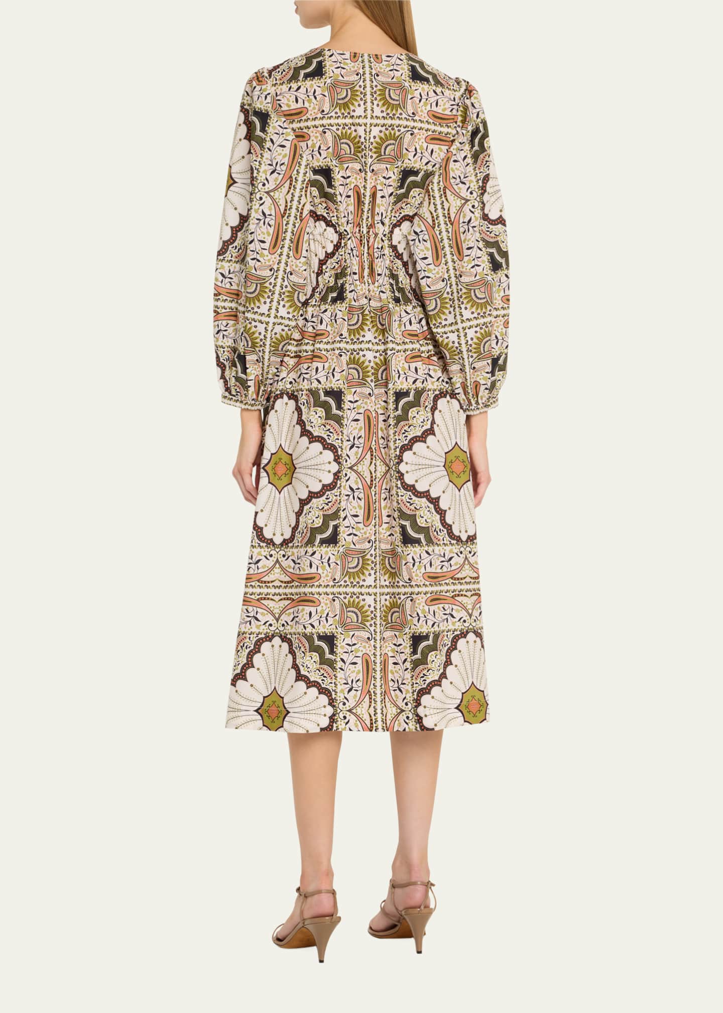 Cara Cara Ginger Puff-Sleeve Midi Poplin Dress Image 3 of 5