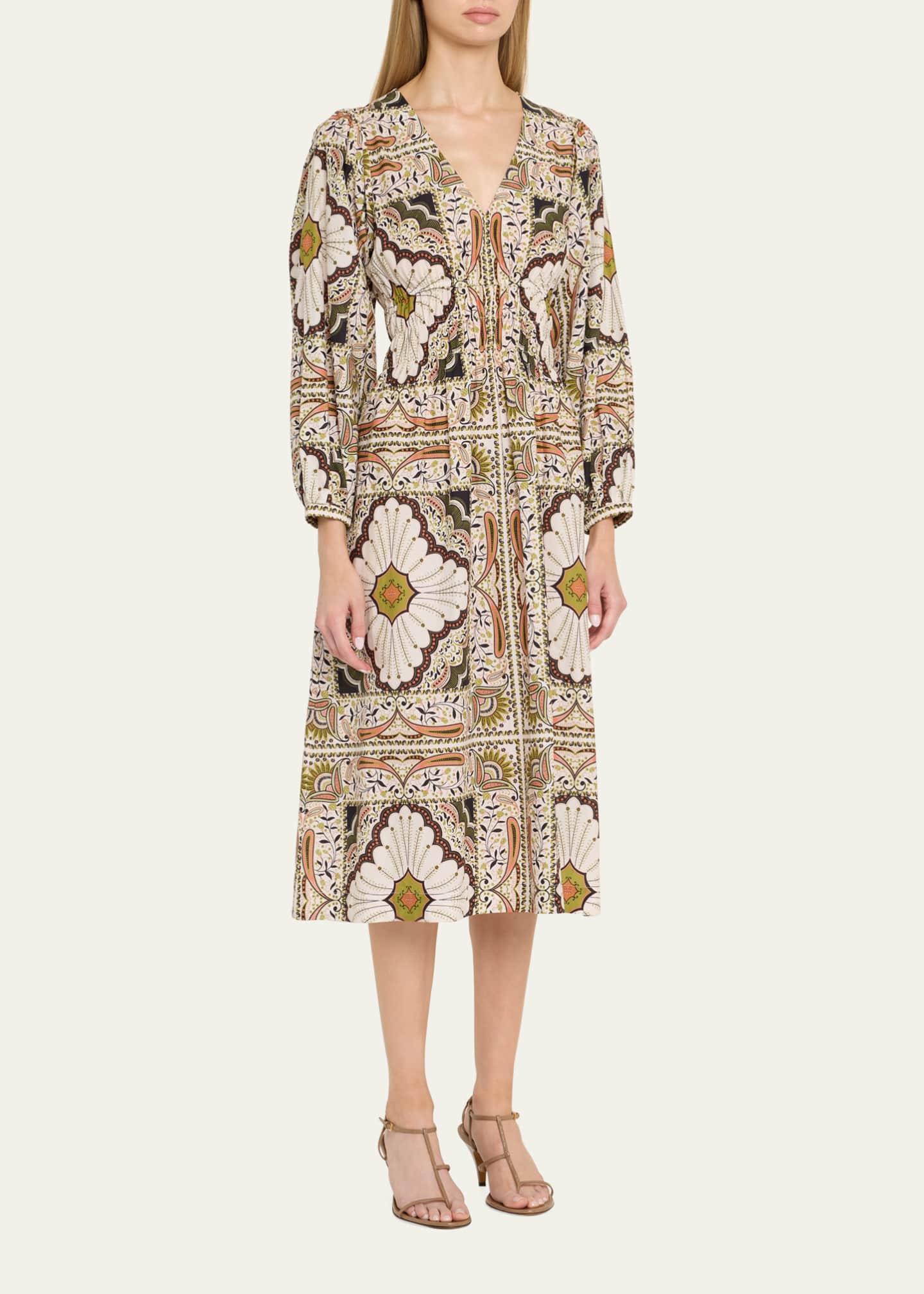 Cara Cara Ginger Puff-Sleeve Midi Poplin Dress Image 4 of 5
