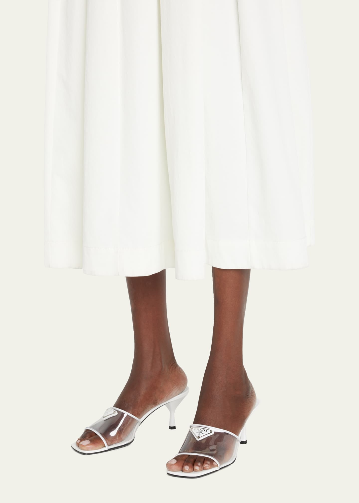 Prada Plexi Patent Kitten-Heel Mule Sandals - Bergdorf Goodman