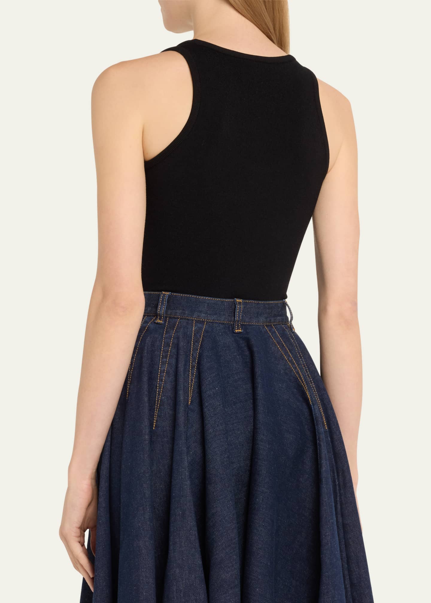 【関税&送料込】Alaia Sleeveless Bodysuit In Rib Jersey ALAÏA BLACK SCULPTING RIB JERSEY BODYSUIT |ALAÏA US