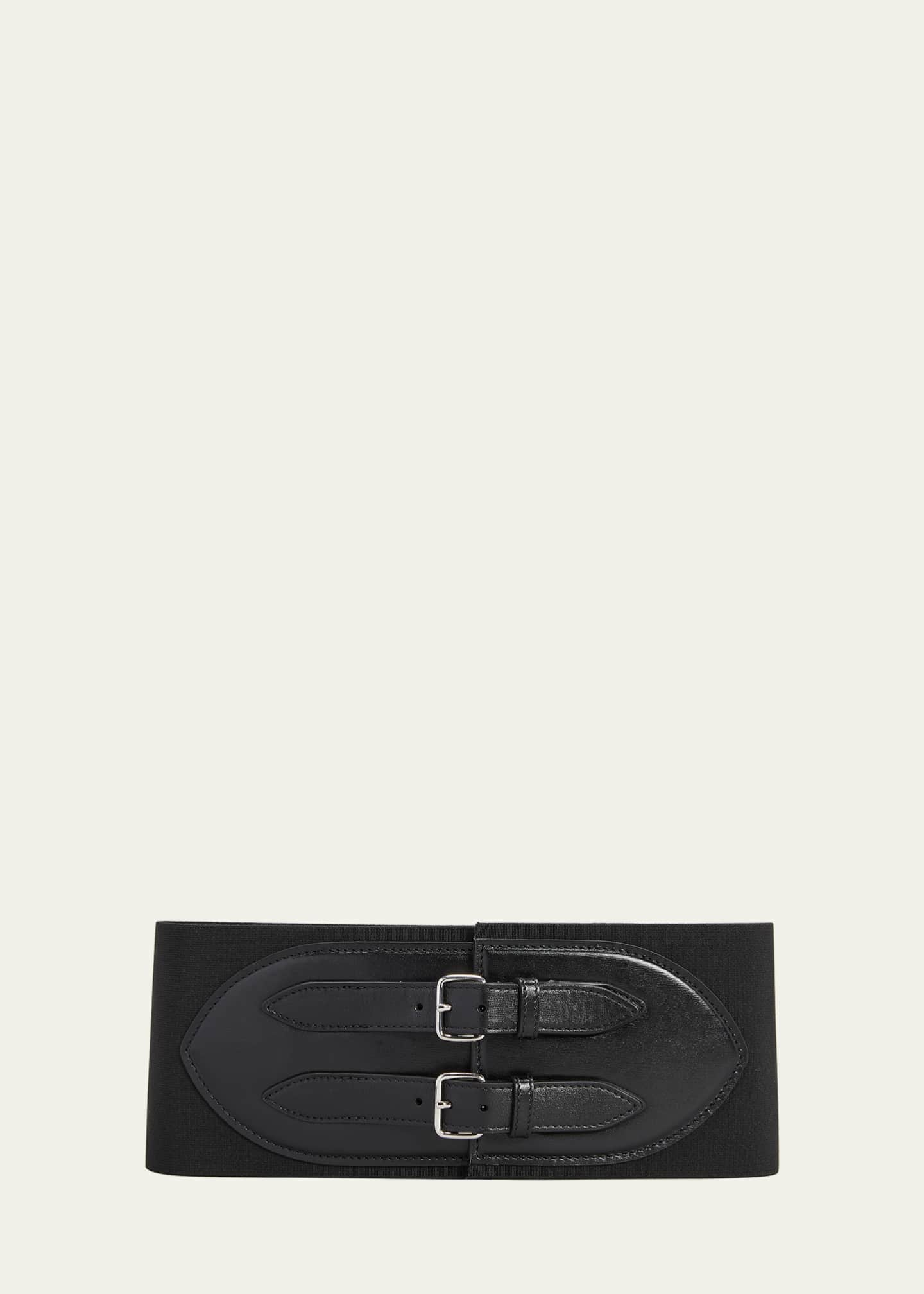 ALAÏA Black Corset Elastique Belt Calfskin