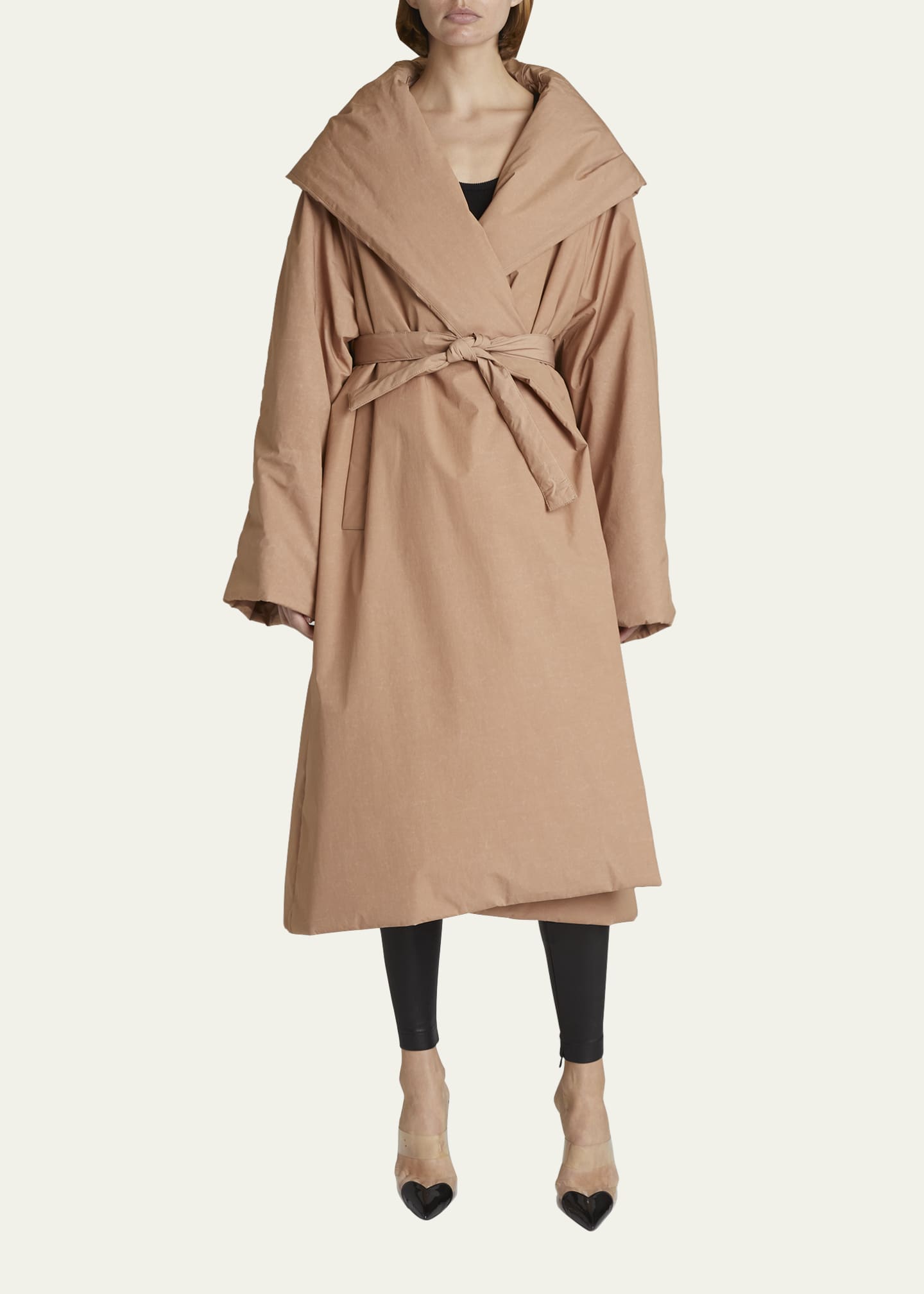 ALAIA Padded Oversized Hooded Wrap Coat Bergdorf Goodman