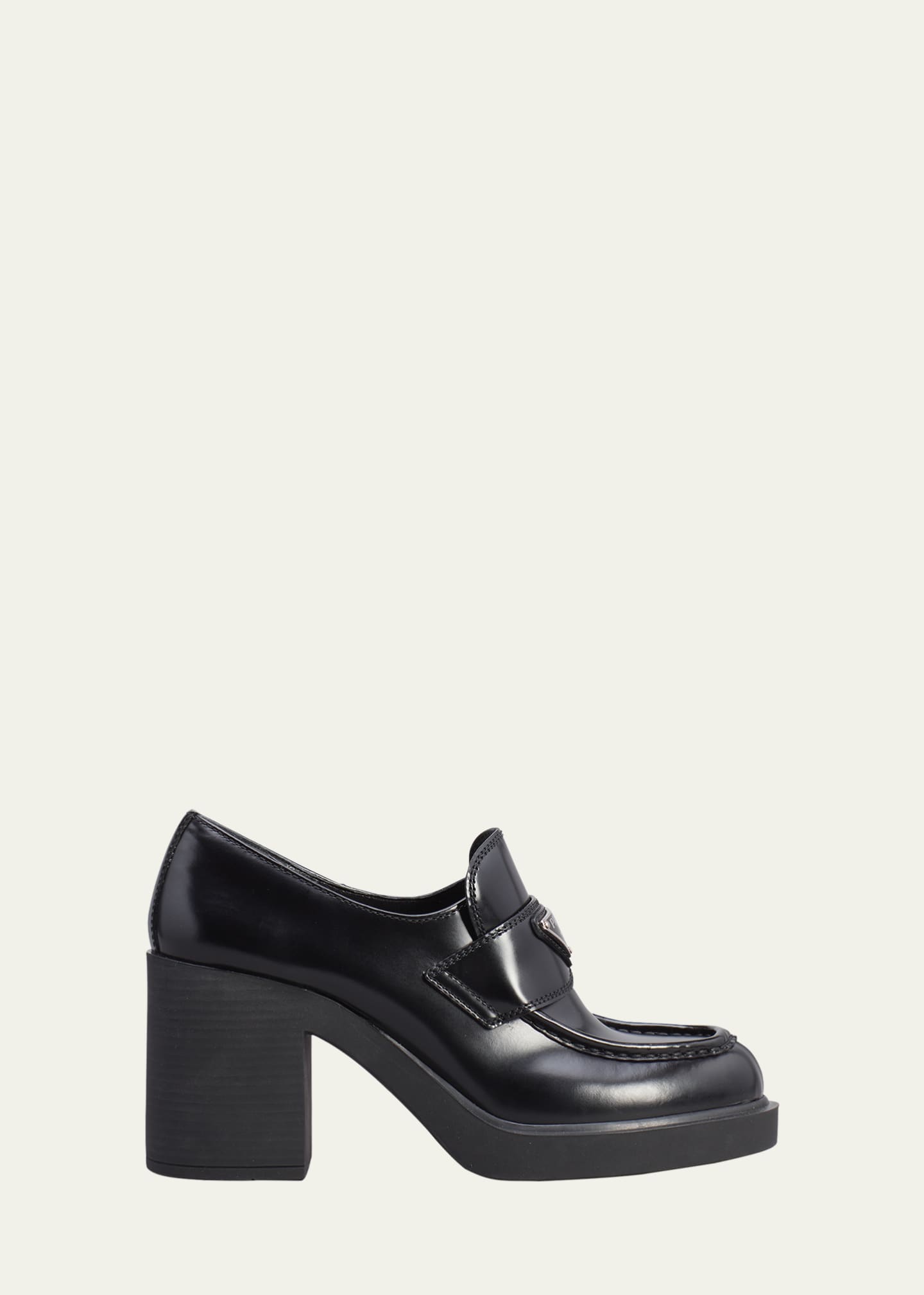 Prada heeled loafers hotsell