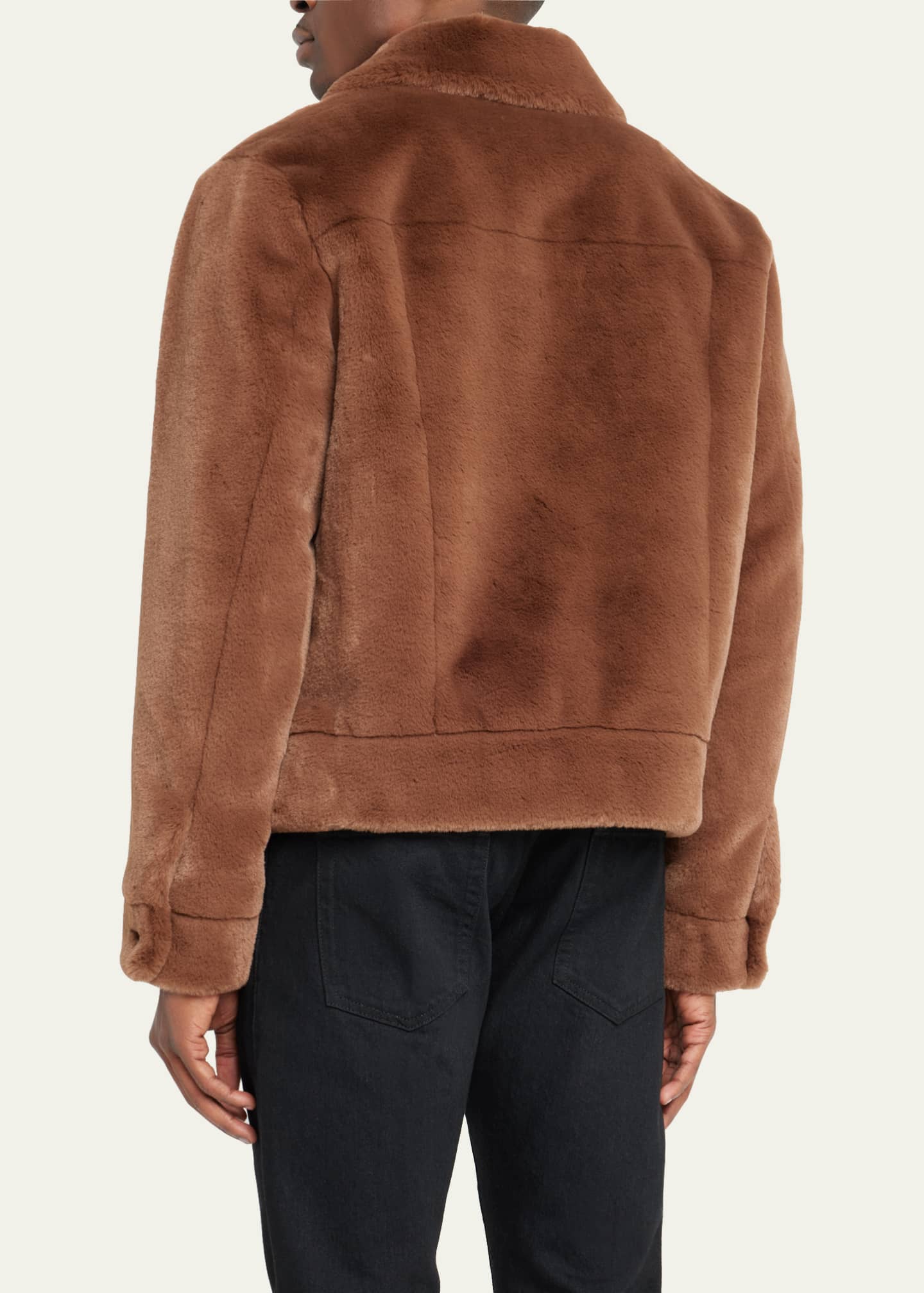Saint Laurent Men s Faux Fur Jean Jacket Bergdorf Goodman