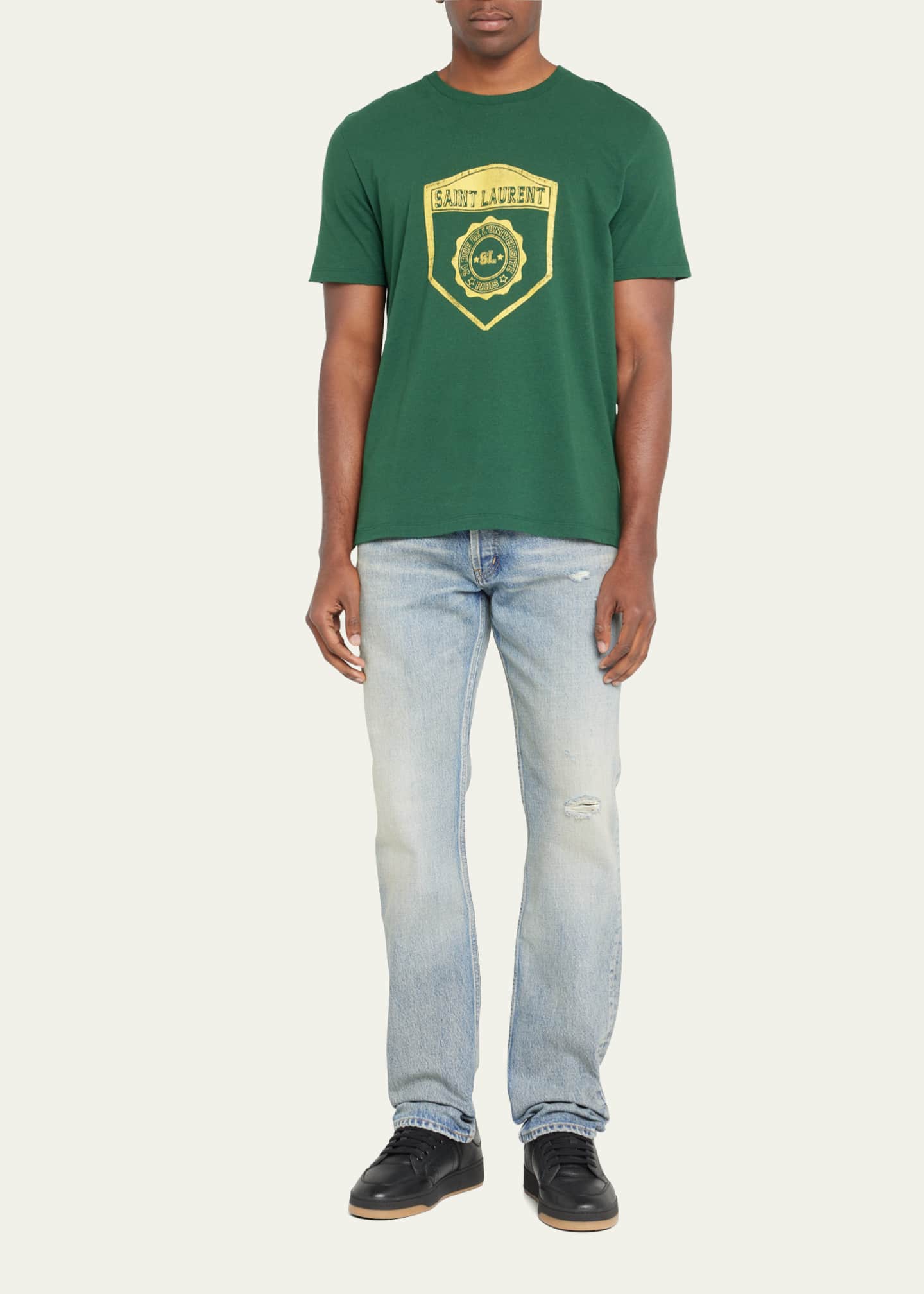 Saint laurent hot sale green t shirt
