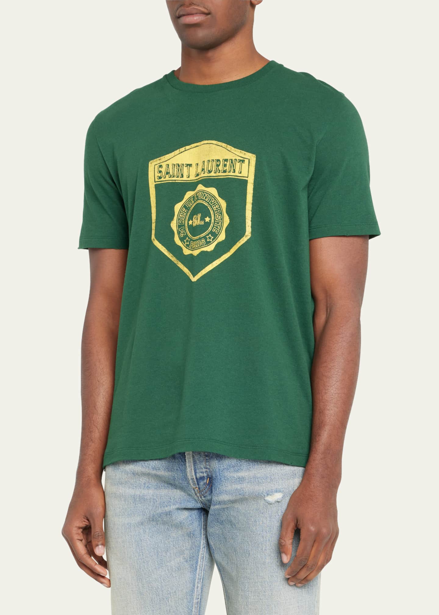 Saint laurent green t shirt new arrivals