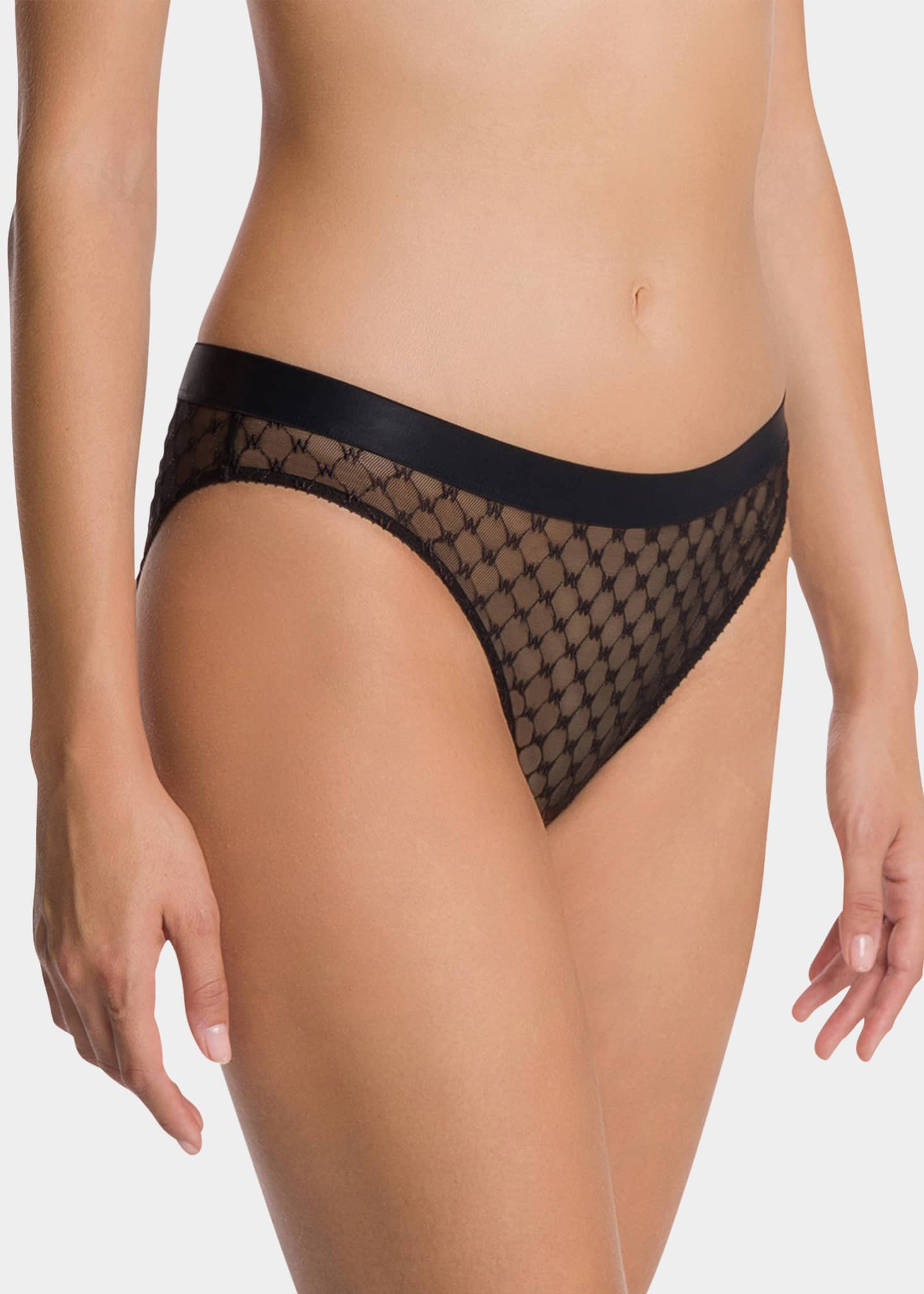 Wolford Sheer Logo-Embroidered Bikini Brief - Bergdorf Goodman